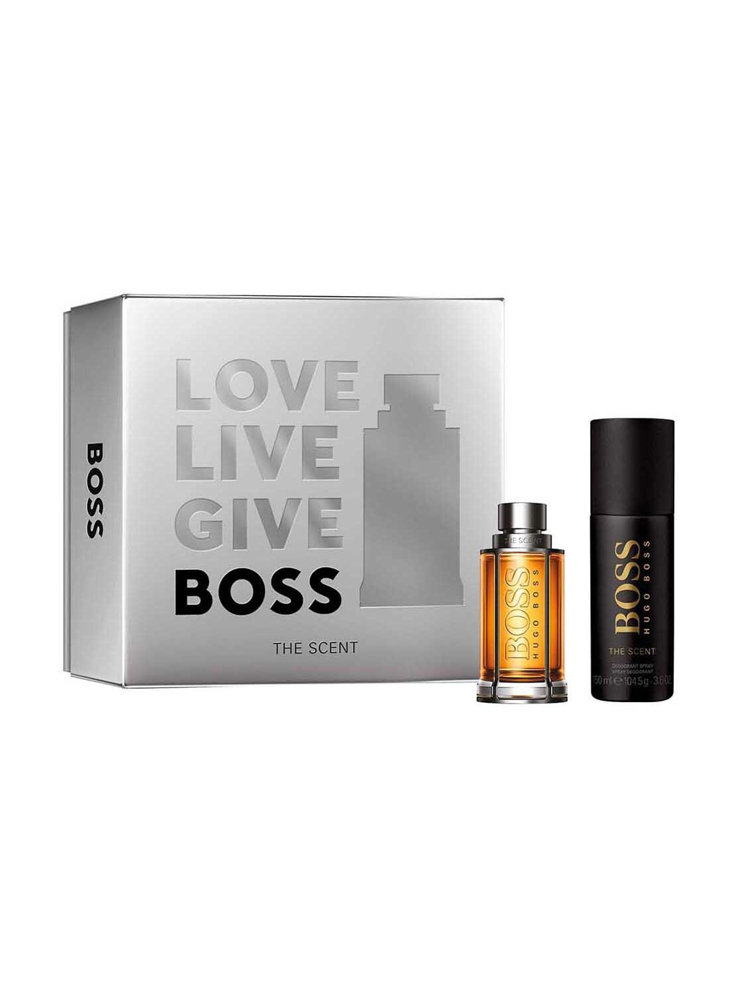 

BOSS The Scent For Him Gift Set Eau de Toilette 50 ml & Deo 150 ml, Transparent