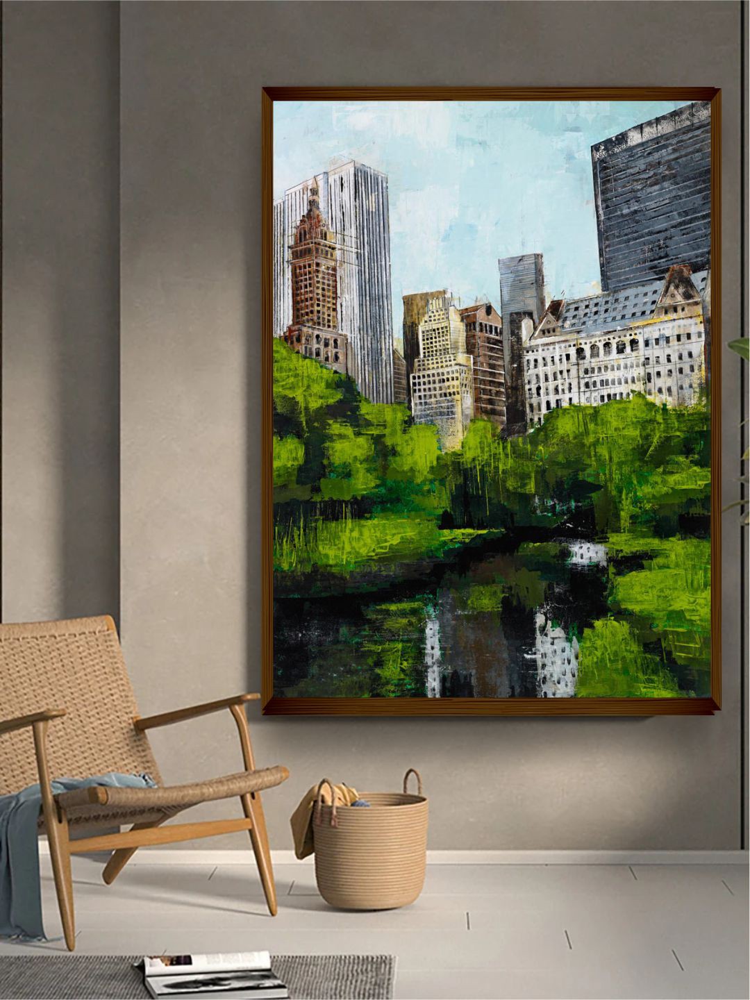 

The Art House Brown & Green Abstract Painting Wall Art