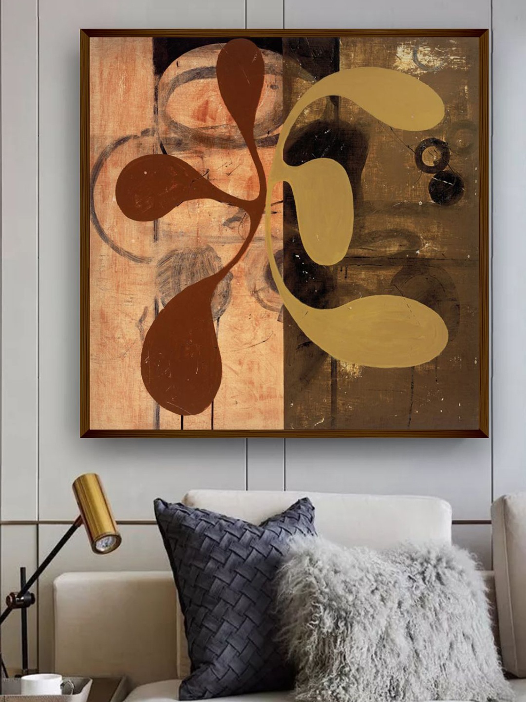 

The Art House Brown Abstract Printed Canvas Painting Wall Art