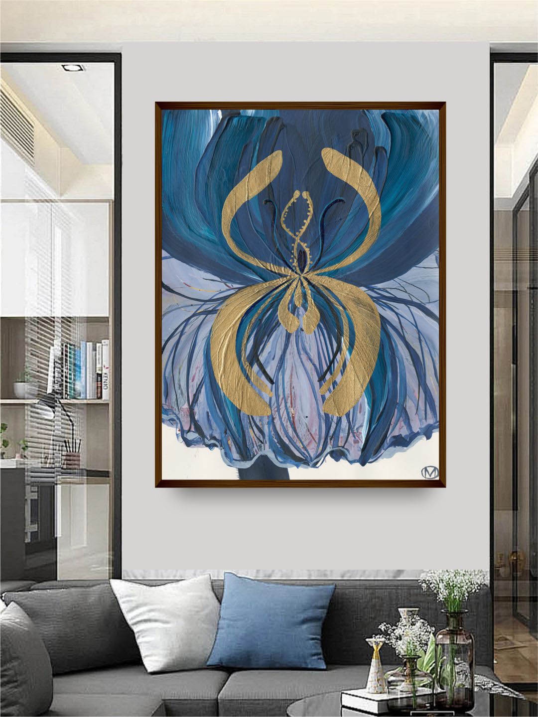 

The Art House Blue Abstract Painted Wall Art