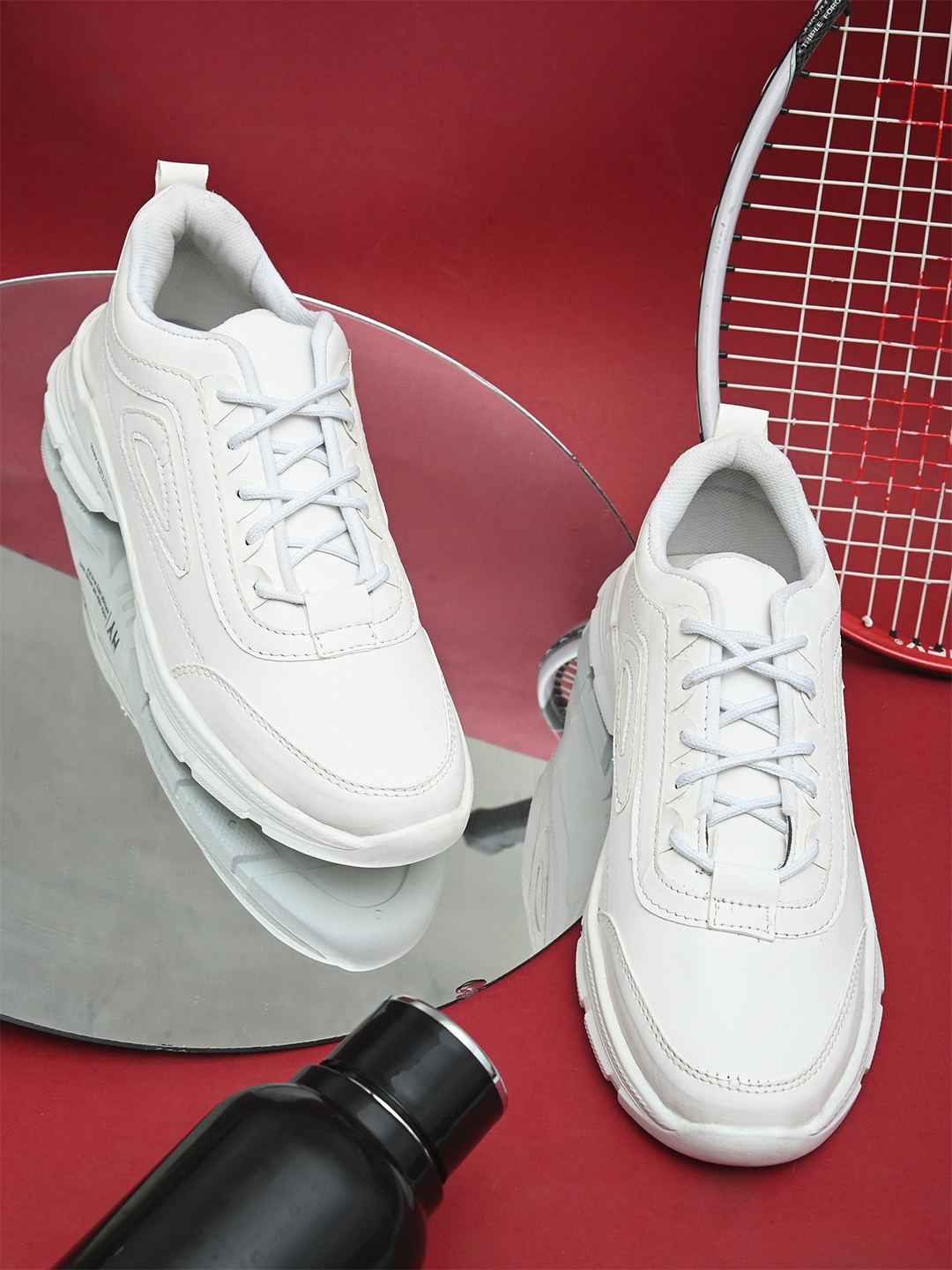 

BOOTCO Men White Running Shoes