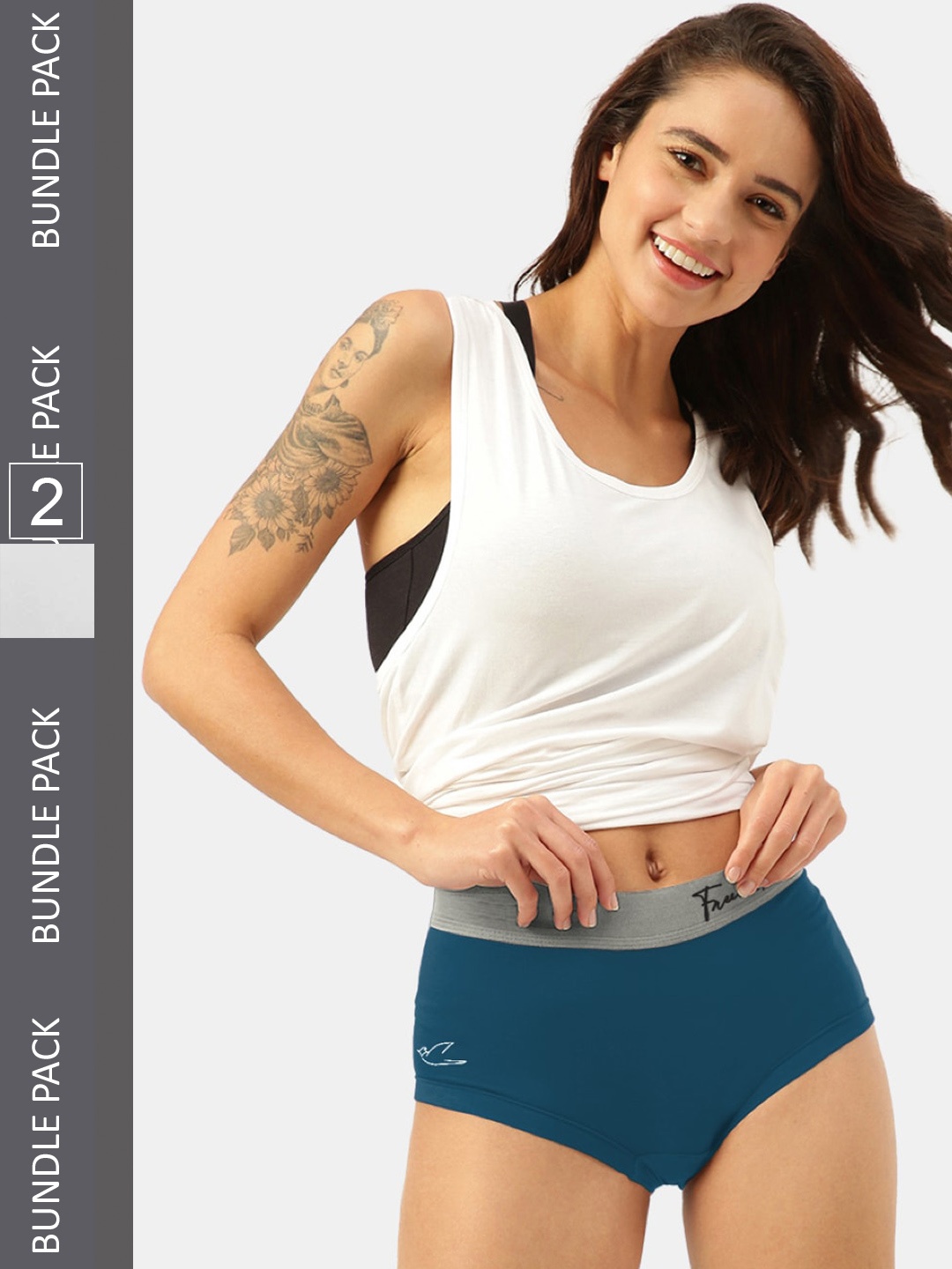 

FREECULTR Women Pack Of 2 Anti Microbial Boxer Briefs, Blue