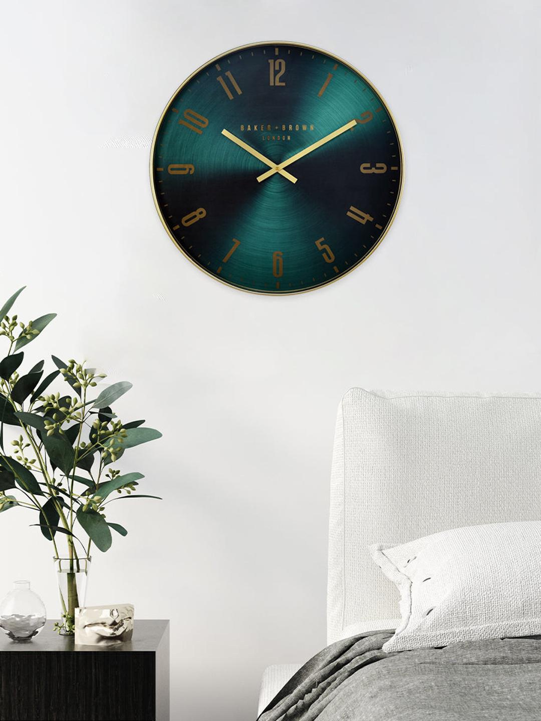 

Athome by Nilkamal Turquoise Blue & Black Printed Contemporary Wall Clock