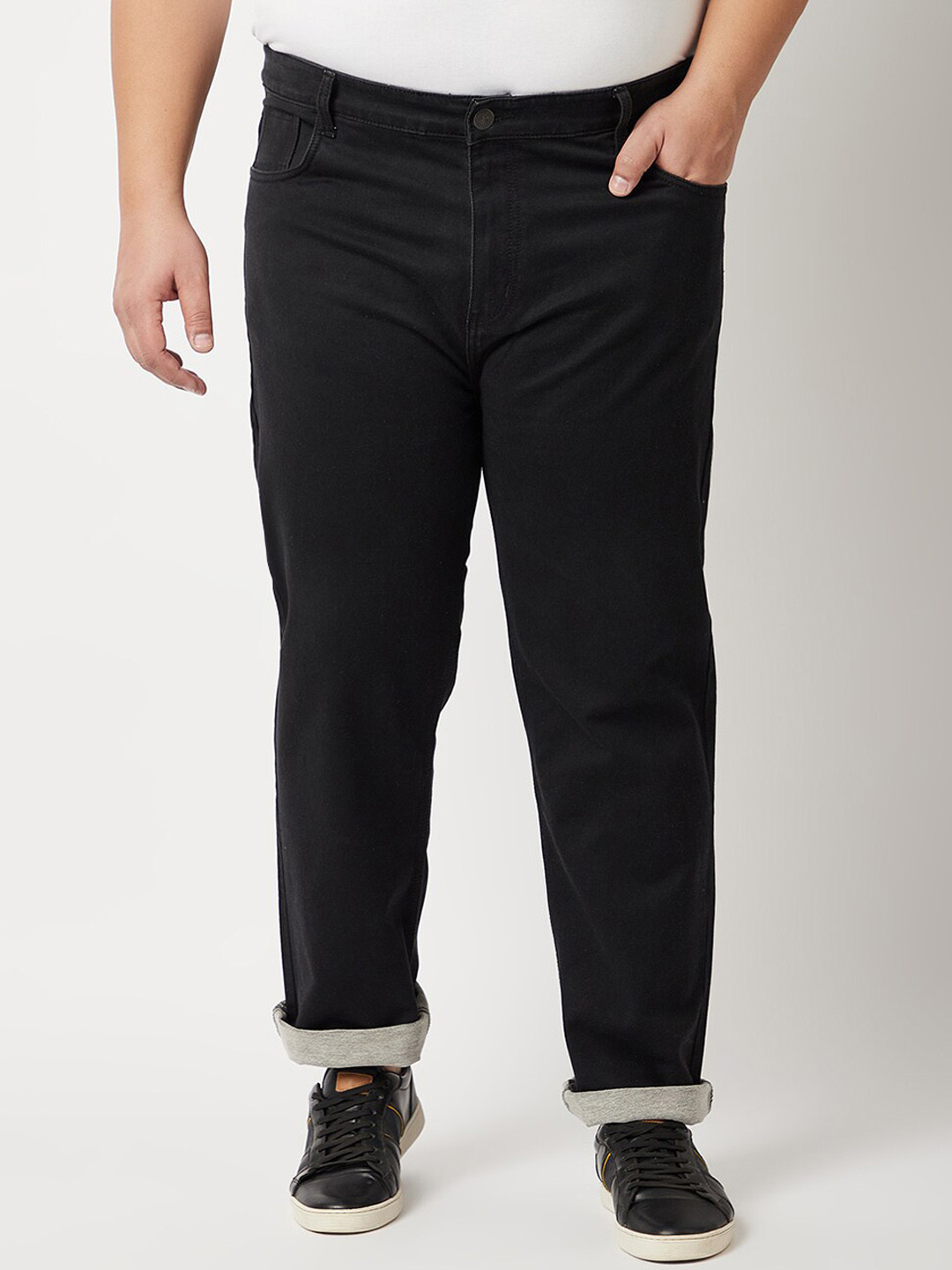 

ZUSH Men Plus Size Black Stretchable Cotton Jeans