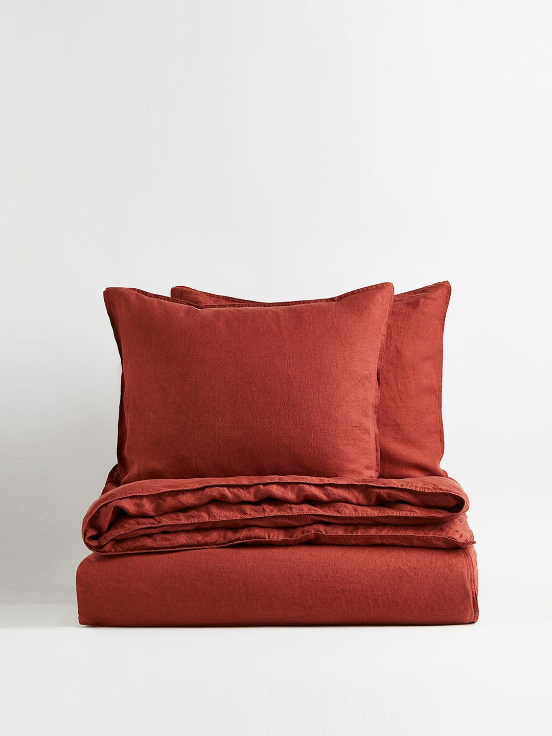 

H&M Orange Linen Double/King Duvet Cover Set