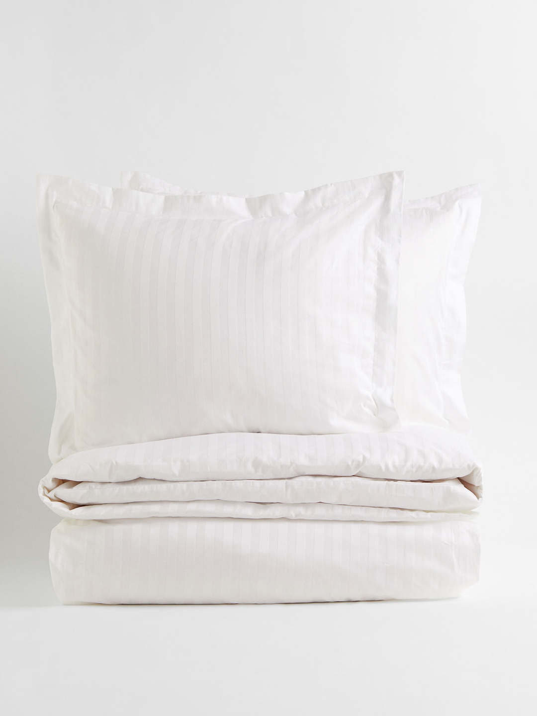 

H&M White Cotton Sateen Double/king Duvet Cover Set