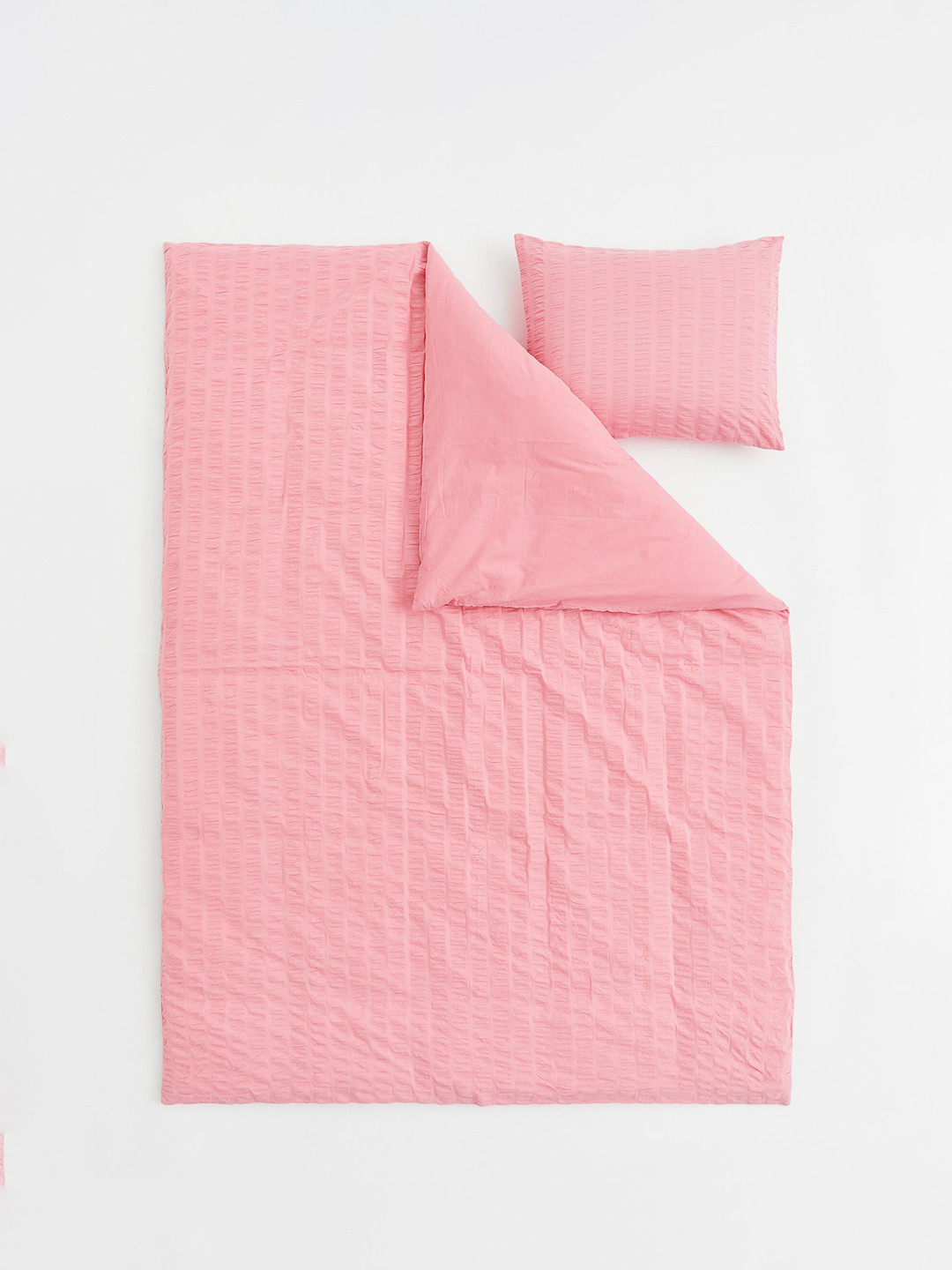 

H&M Pink Seersucker Duvet Cover Set
