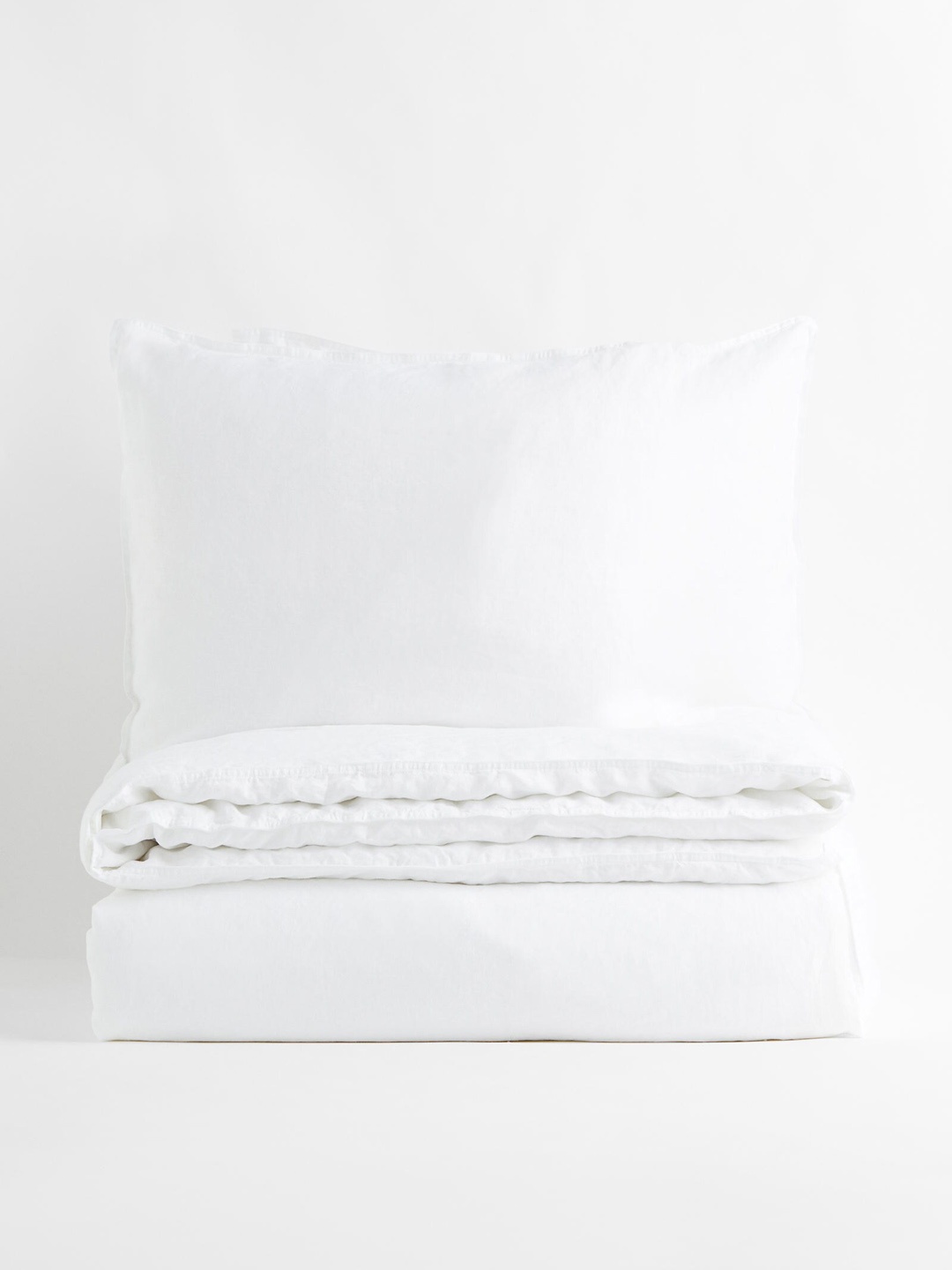 

H&M White Linen Double/King Duvet Cover Set