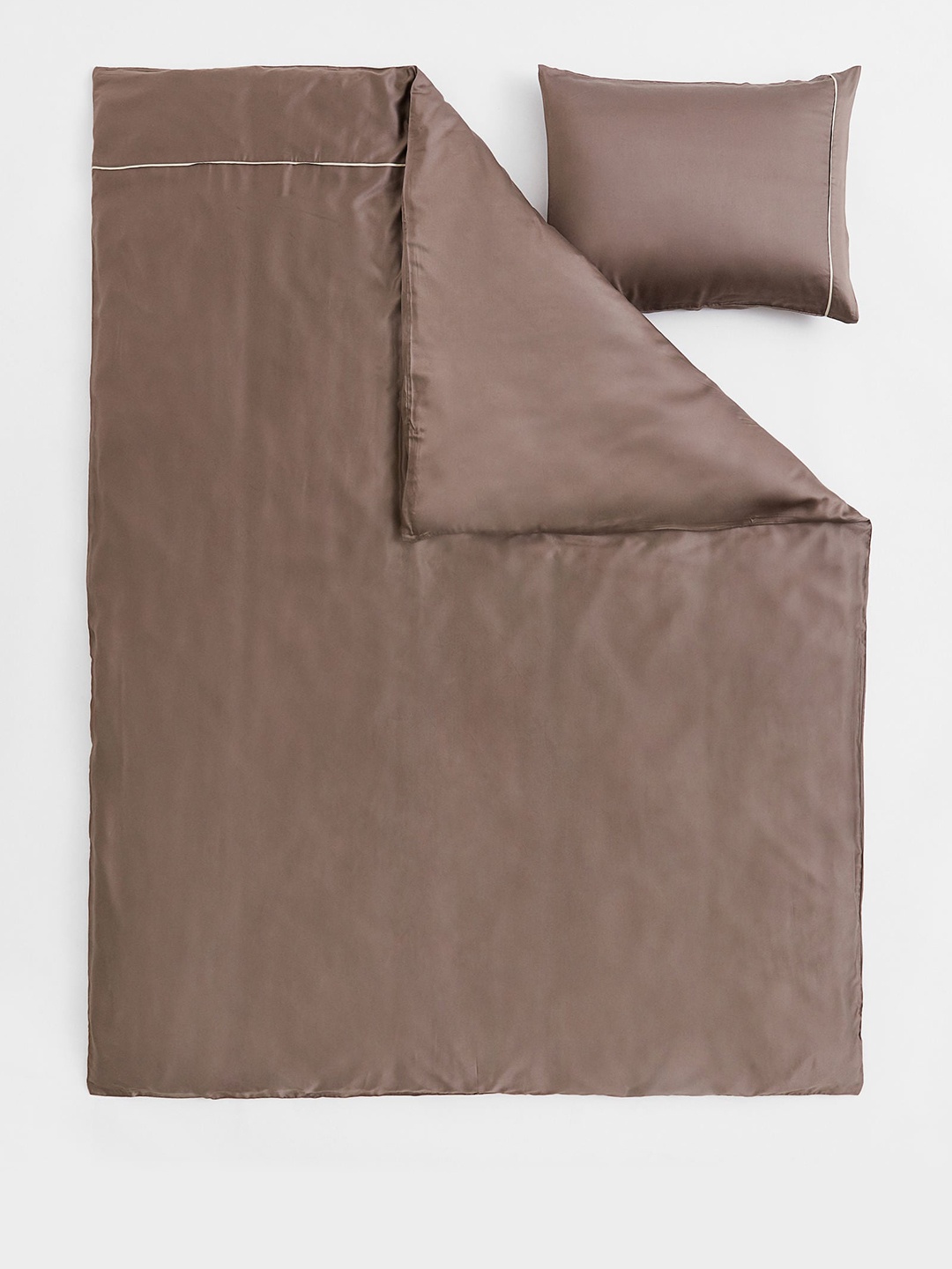 

H&M Beige Viscose Single Duvet Cover Set