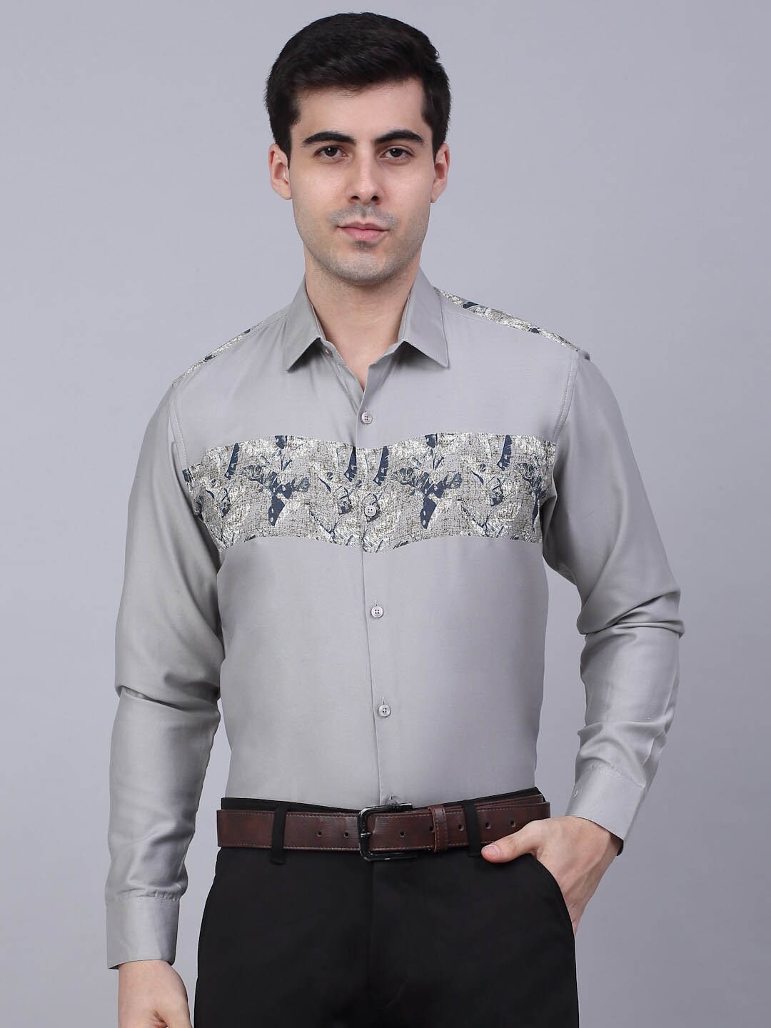 

JAINISH Classic Printed Formal Shirt, Grey