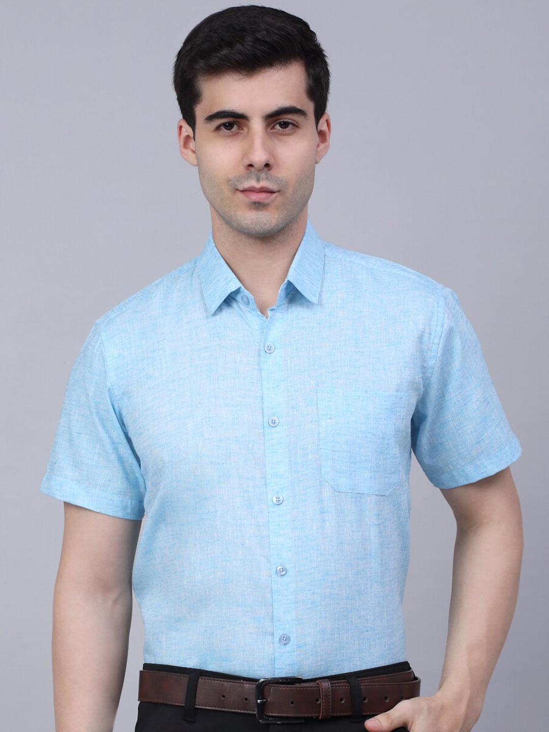 

JAINISH Men Blue Classic Pure Cotton Formal Shirt