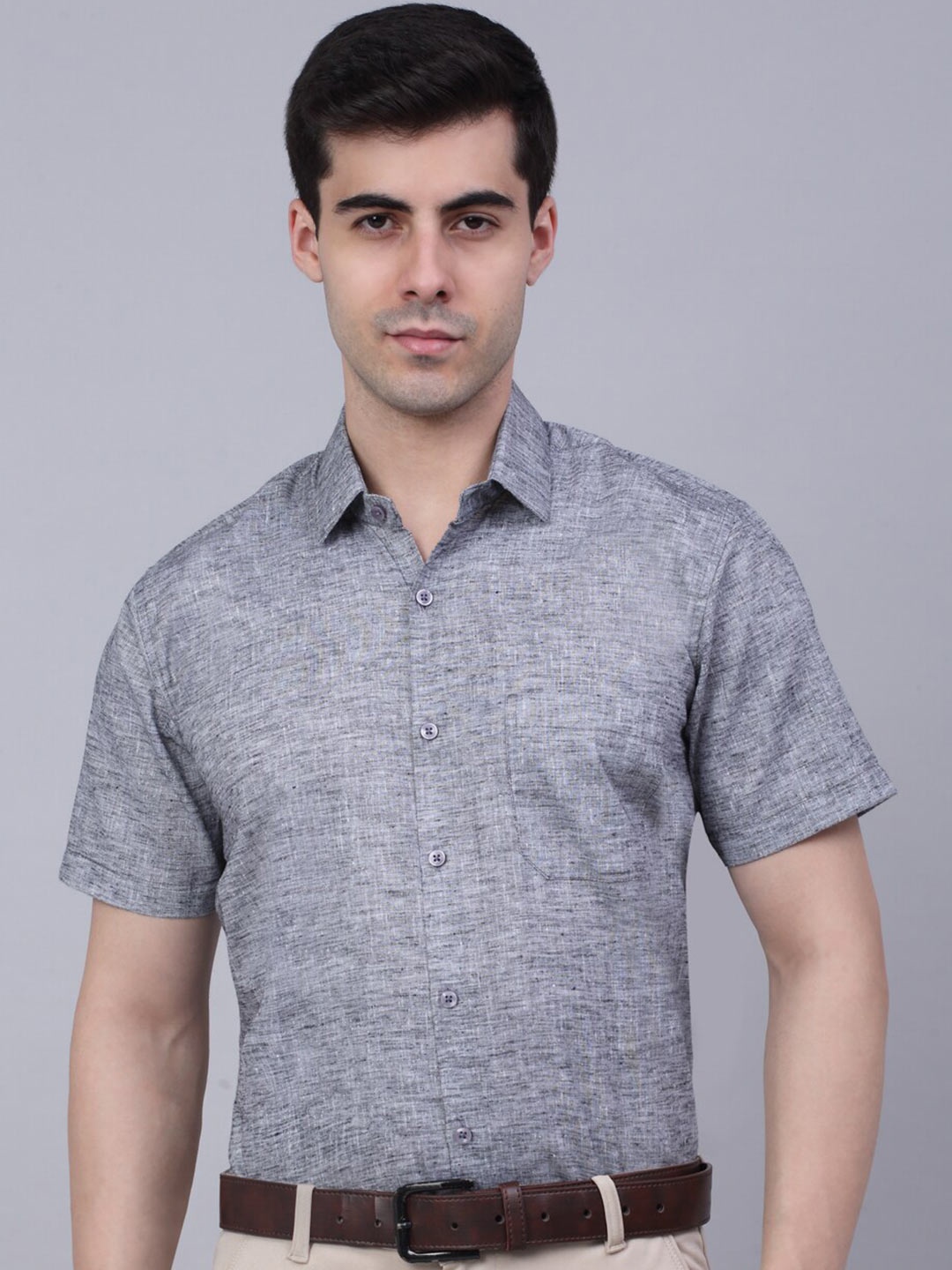 

JAINISH Men Grey Classic Pure Cotton Formal Shirt