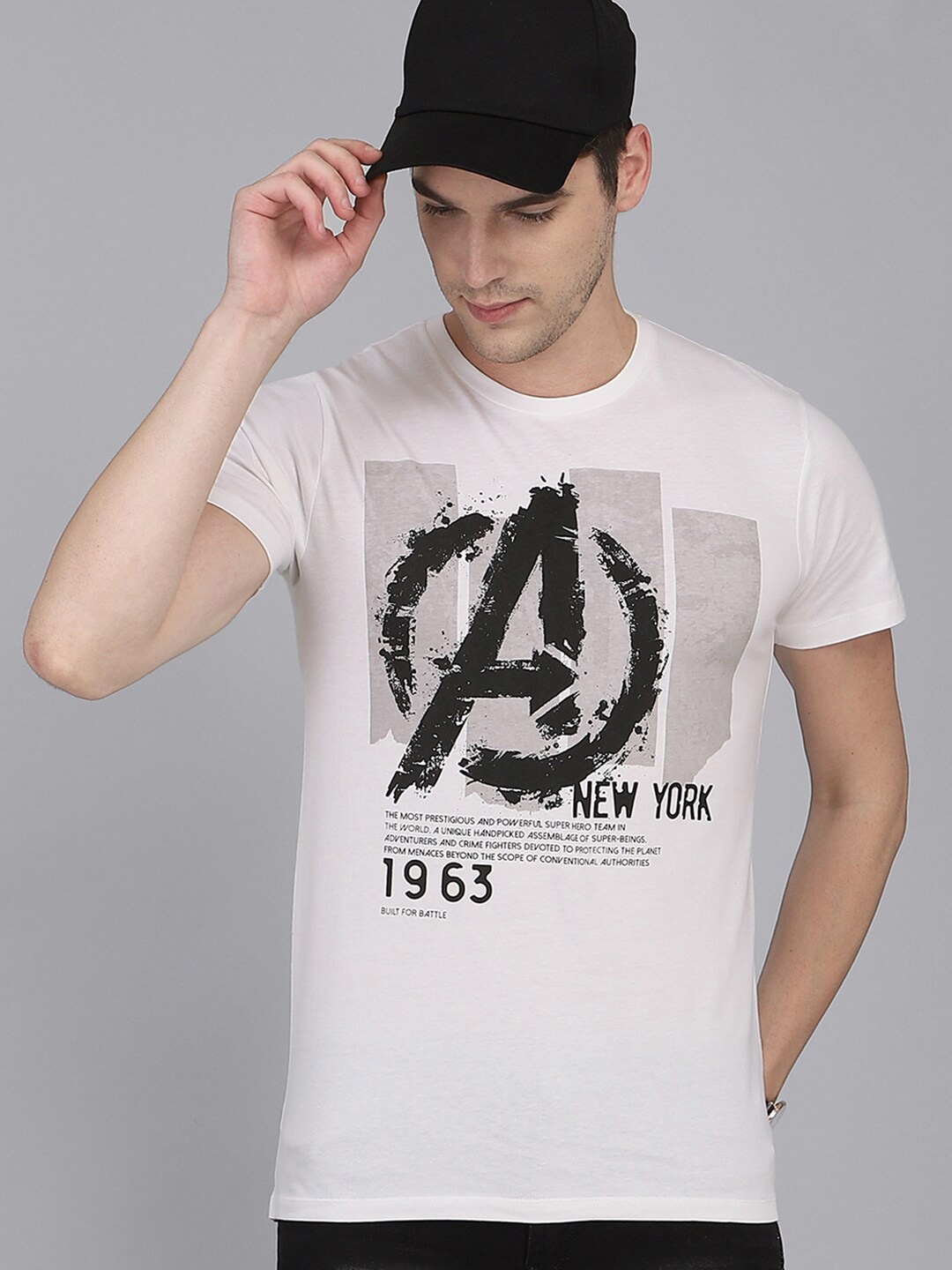 

Free Authority Men White Avengers Typography Printed T-shirt