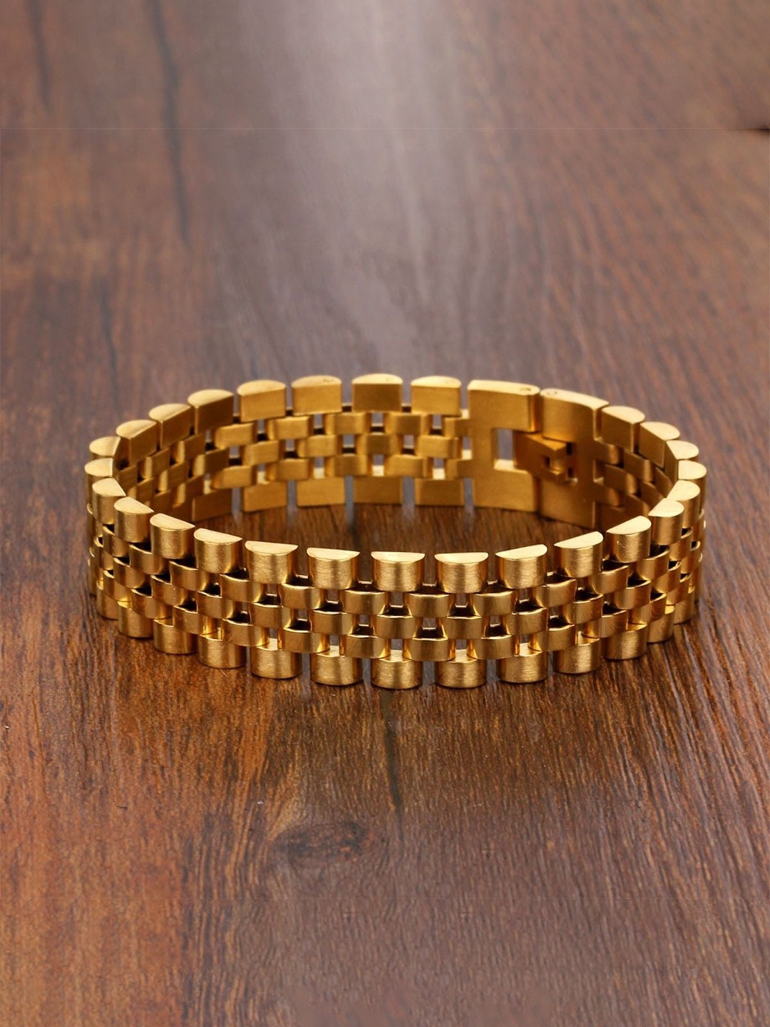

ZIVOM Men 22K Gold-Plated Bangle-Style Bracelet