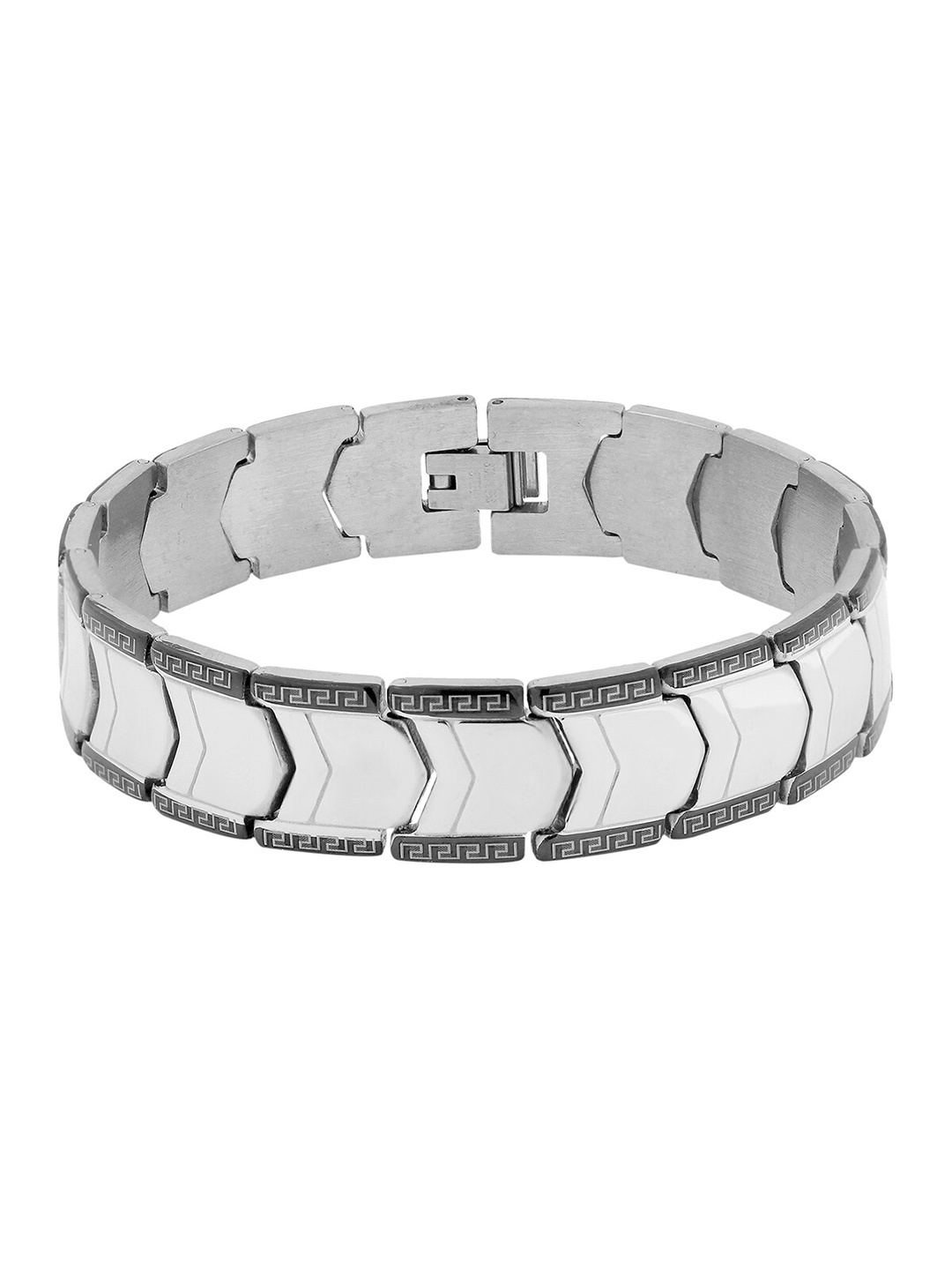 

ZIVOM Men Silver-Toned Silver-Plated Link Bracelet