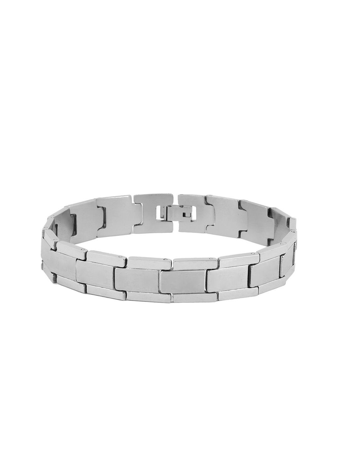 

ZIVOM Men Silver-Toned Silver-Plated Link Bracelet