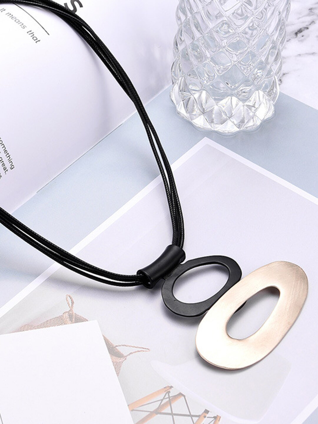 

Young & Forever Black & Gold-Plated Necklace