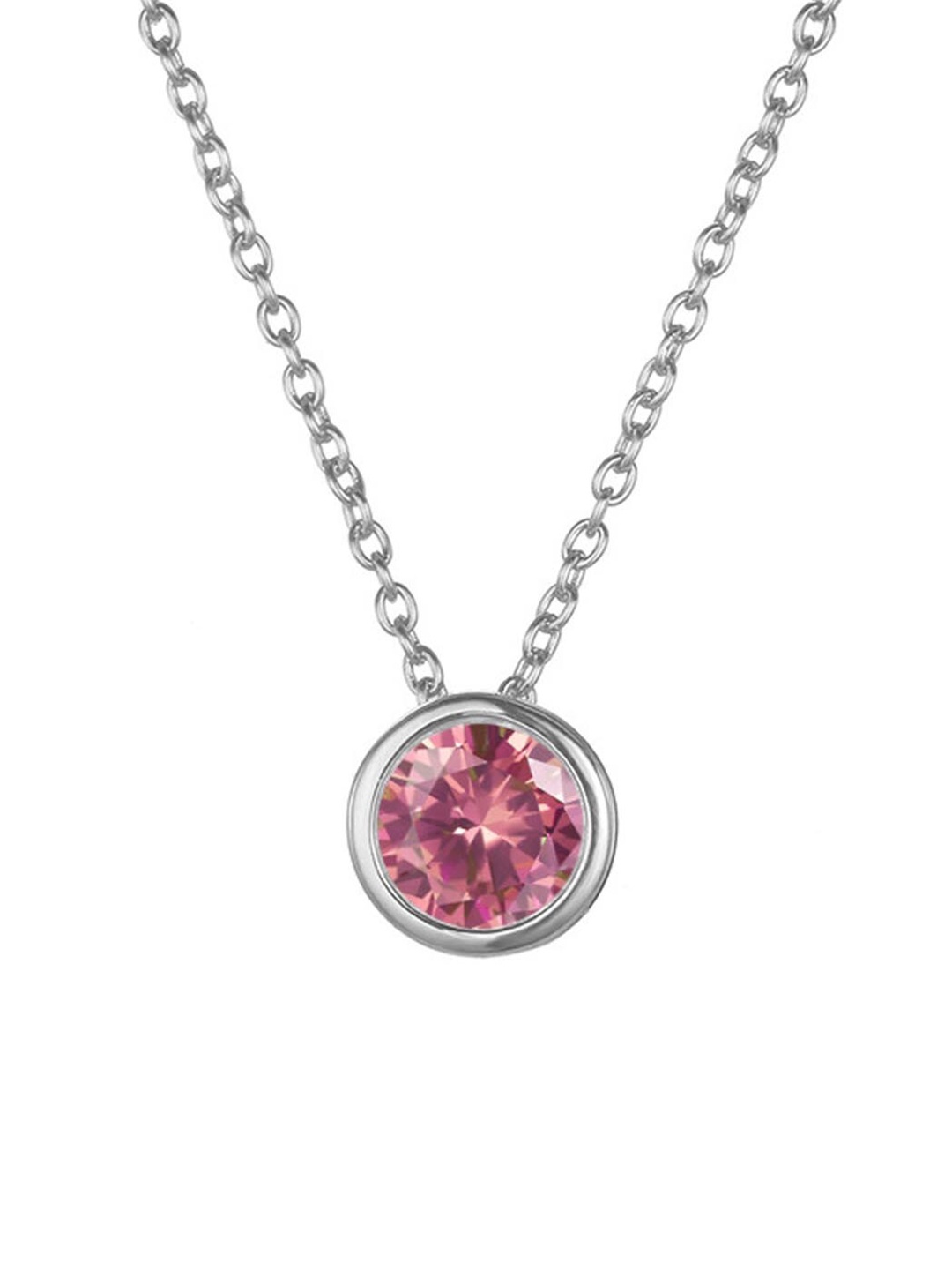 

Young & Forever Rose Pink & Silver-Toned Silver-Plated Necklace