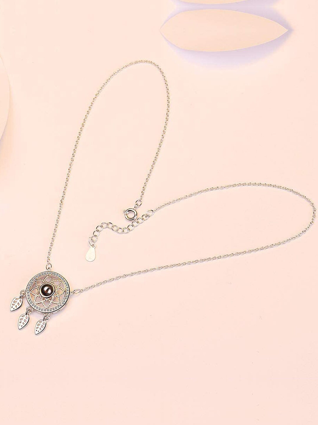

Young & Forever Silver-Toned & Brown Silver Silver-Plated Necklace