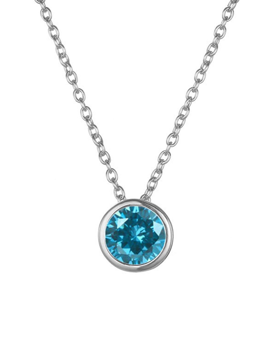 

Young & Forever Silver-Toned & Blue Silver-Plated Handcrafted Necklace