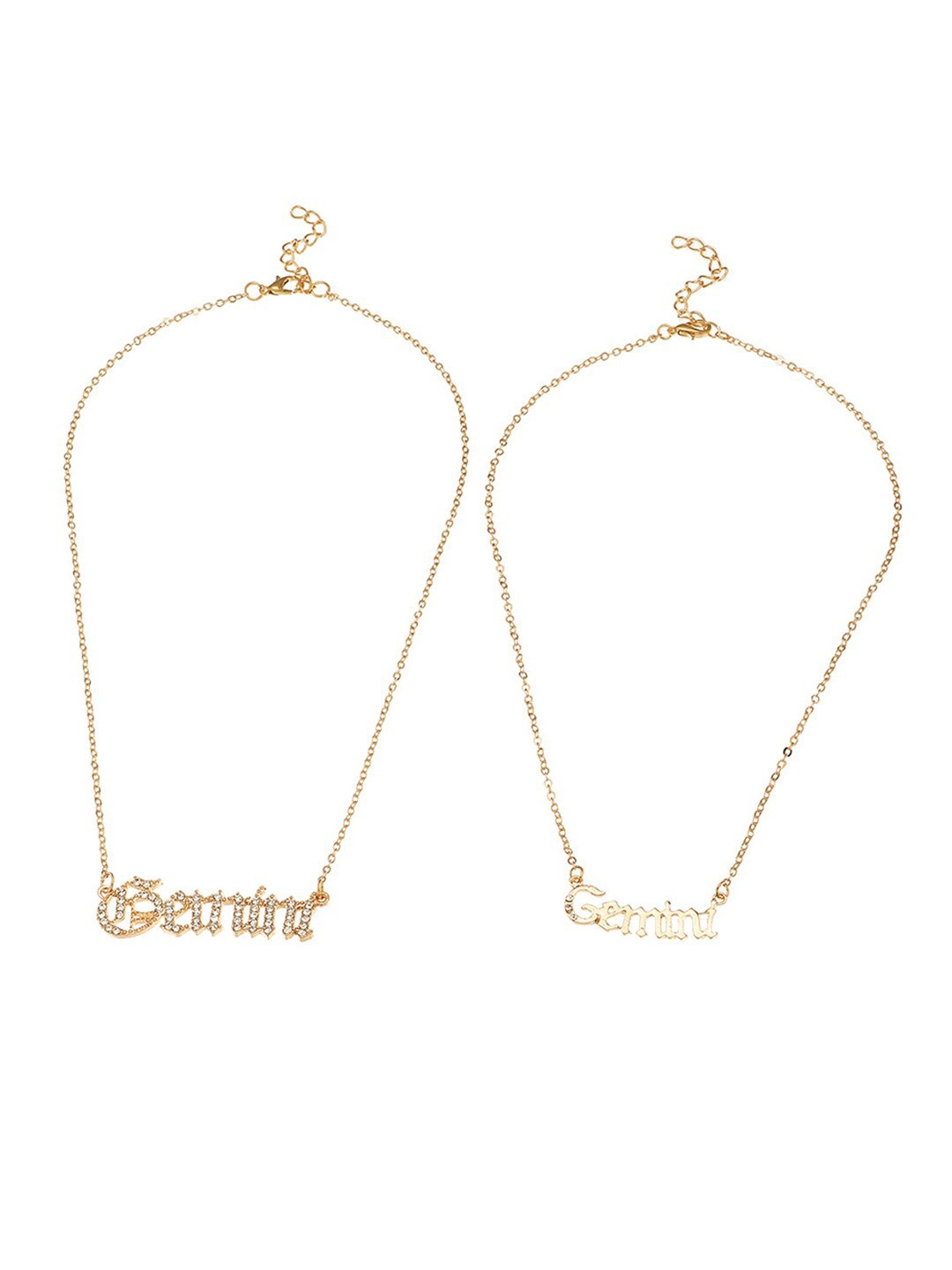 

Young & Forever Pack Of 2 White & Gold-Toned Gold-Plated Layered Necklace
