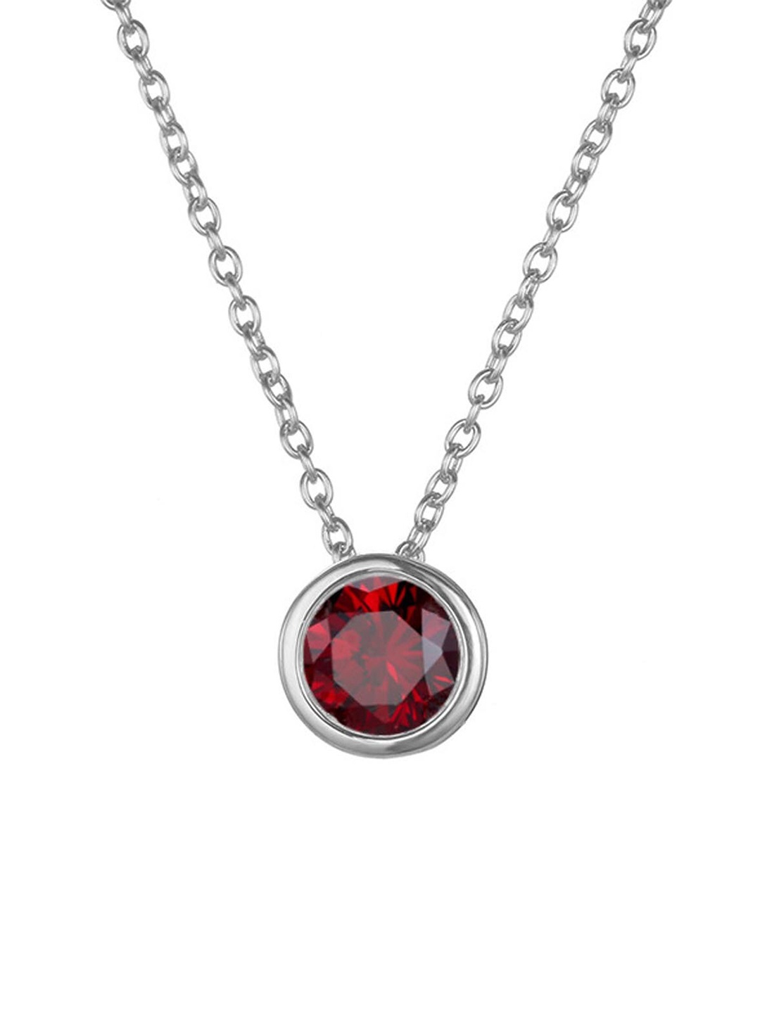 

Young & Forever Silver-Toned & Red Silver-Plated Enamelled Necklace