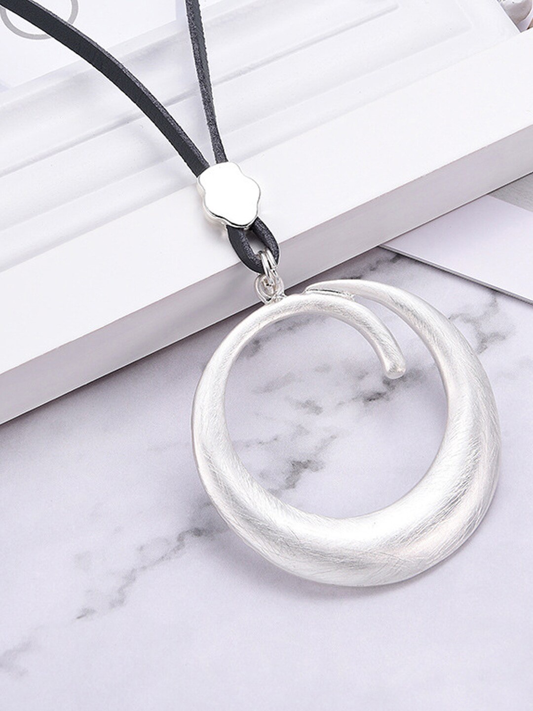 

Young & Forever Women Silver-Toned & Black Brass-Plated Necklace