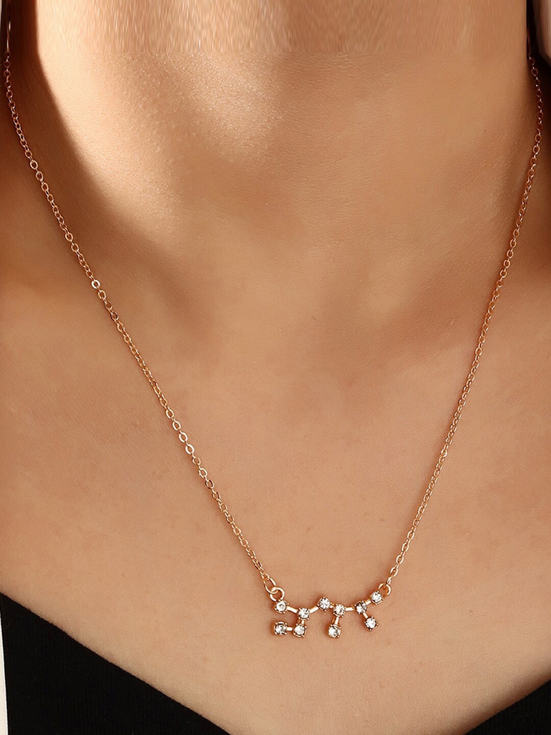 

Young & Forever Women White Cubic Zirconia Sagittarius Gold-Plated Pendant Necklace