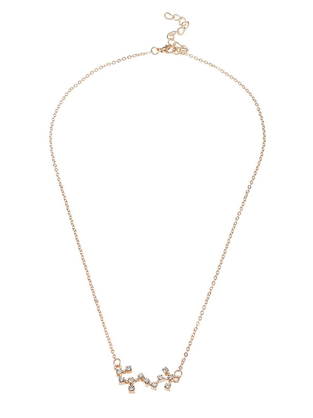 

Young & Forever Women White CZ Gemini Zodiac Sign Gold-Plated Pendant Necklace