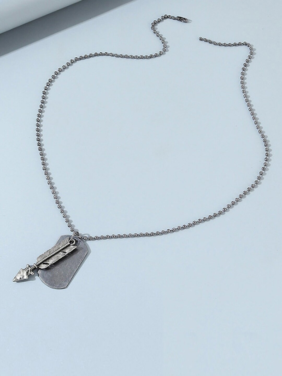 

Young & Forever Men Silver-Plated Stainless Steel Arrow Pendant Necklace