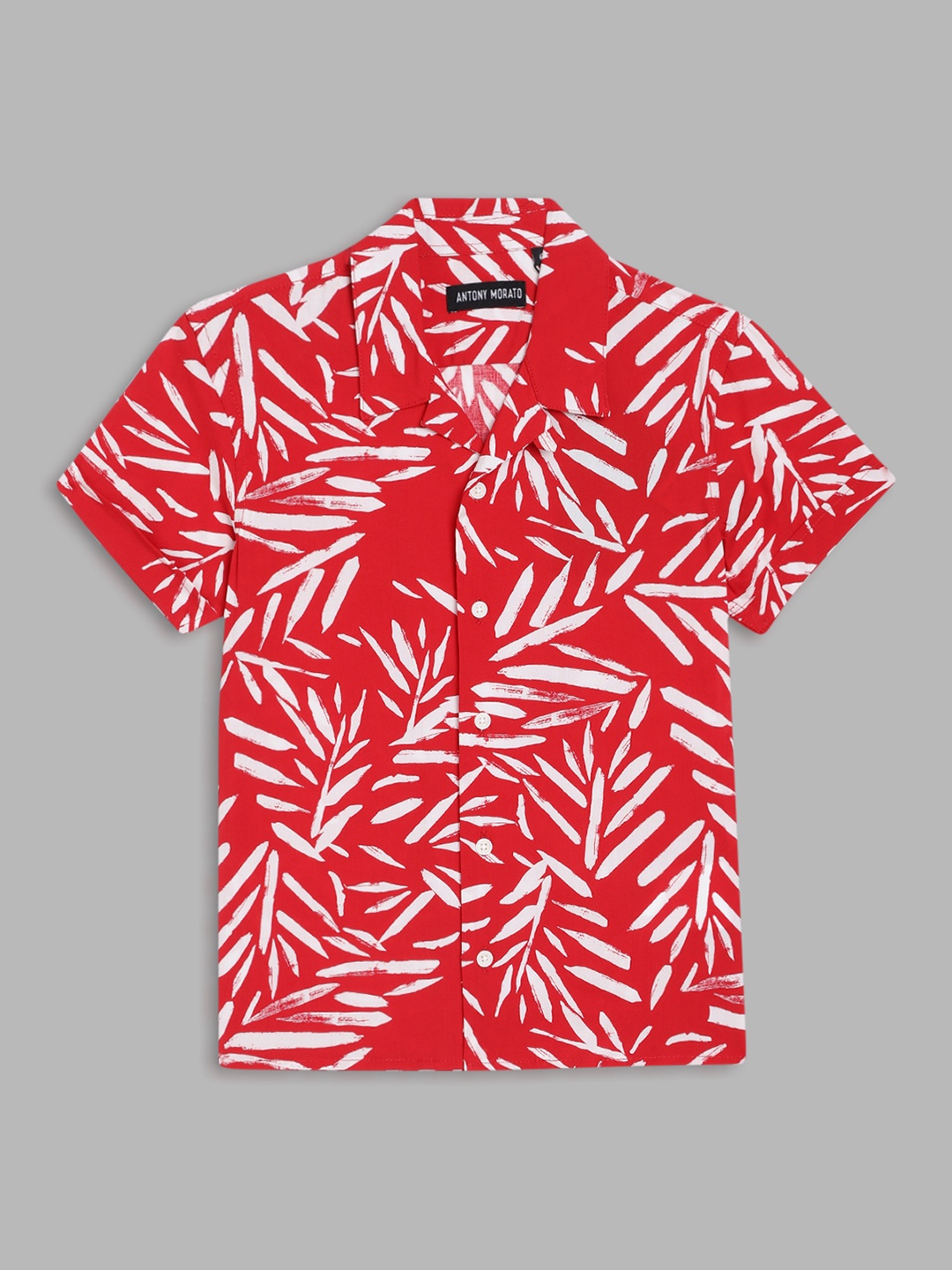 

Antony Morato Boys Red Classic Printed Casual Shirt