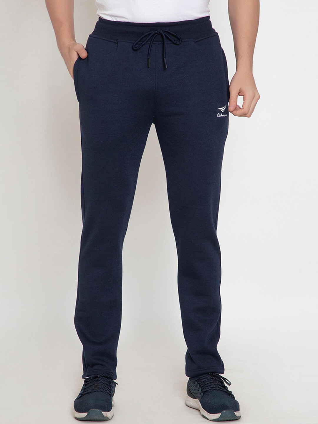 

Oakmans Men Navy Blue Logo Printed Track Pants