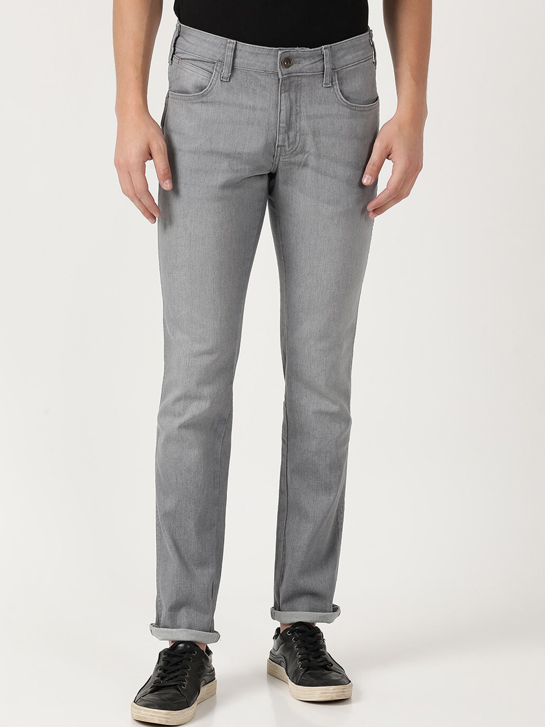 

Wrangler Men Grey Skanders Slim Fit Low-Rise Stretchable Cotton Jeans