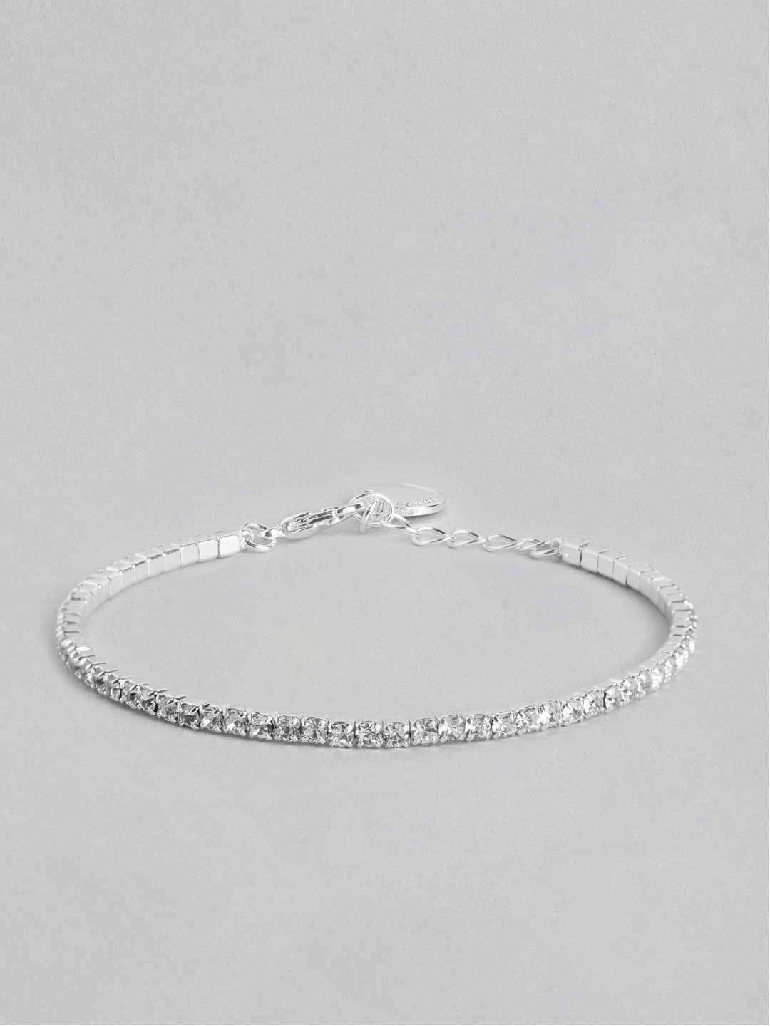 

Forever New Women Silver-Plated Stone Studded Link Bracelet