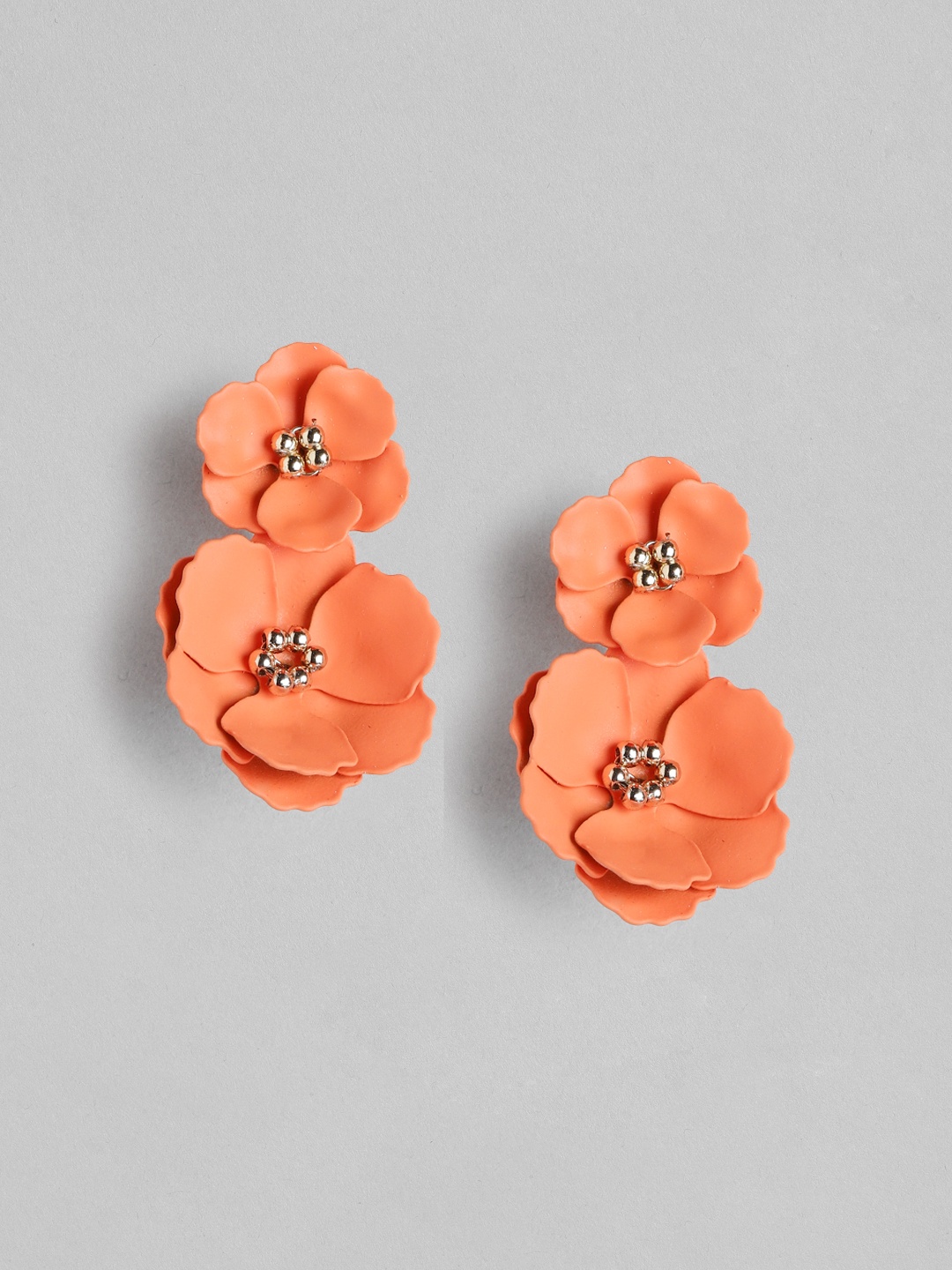 

Forever New Orange Floral Drop Earrings