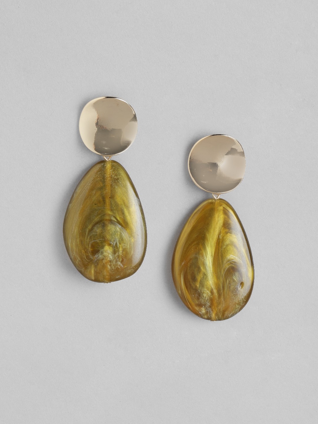

Forever New Gold-Toned Oval Drop Earrings