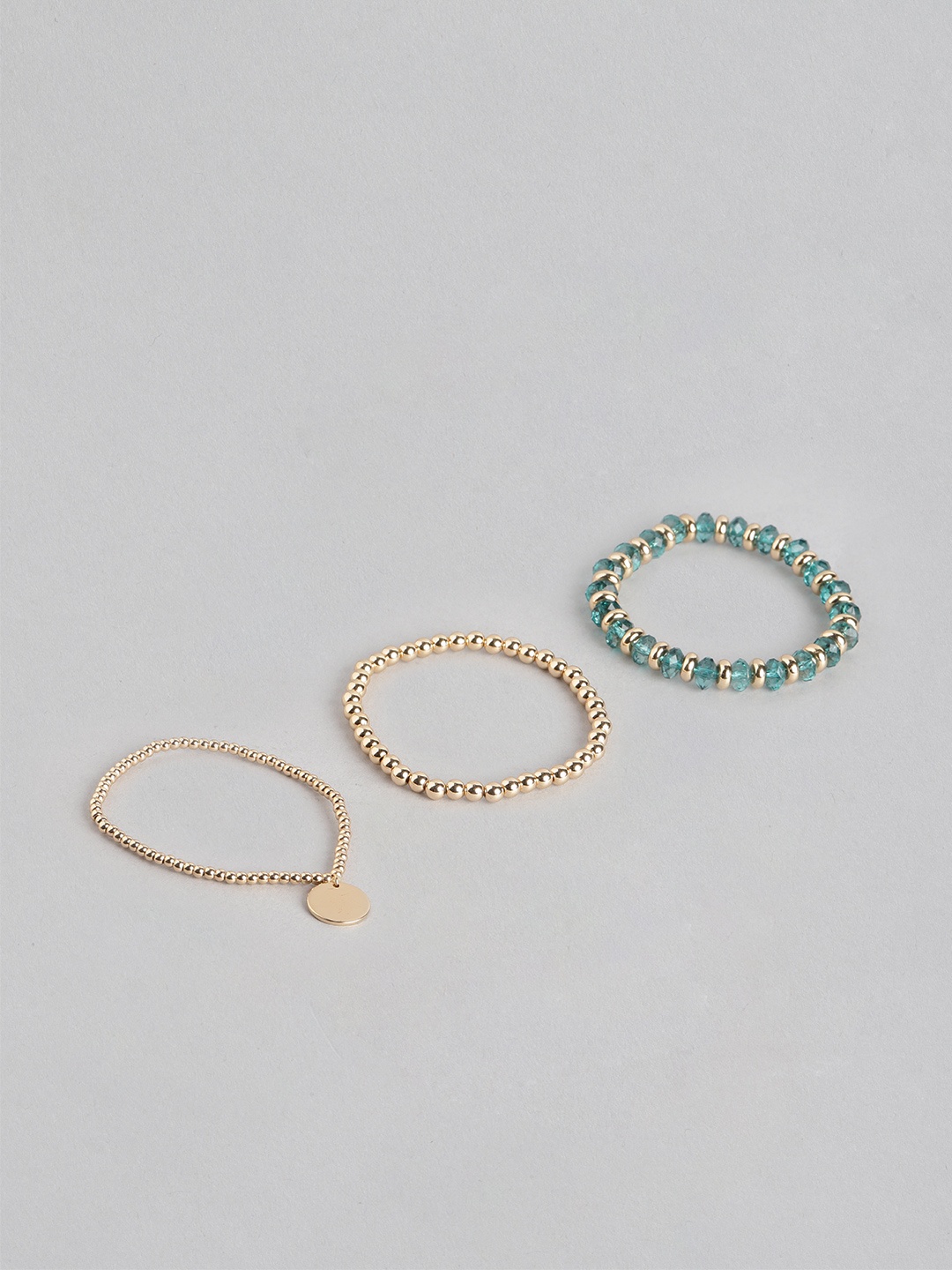 

Forever New Women Pack of 3 Elasticated Bracelet, Green