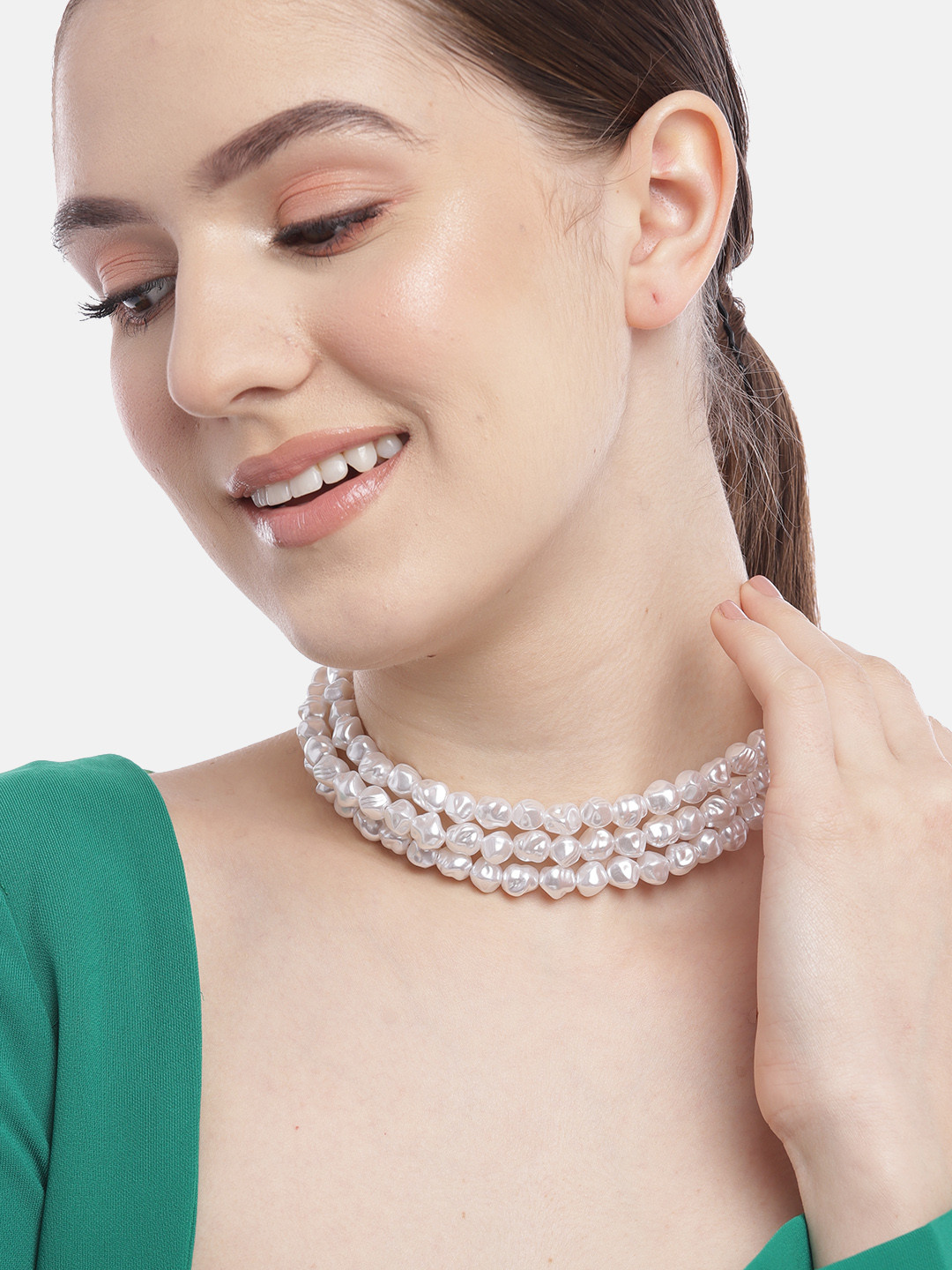 

Forever New Beaded Necklace, White