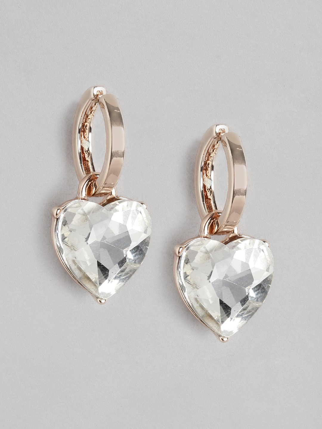 

Forever New Heart Shaped Drop Earrings, Rose gold