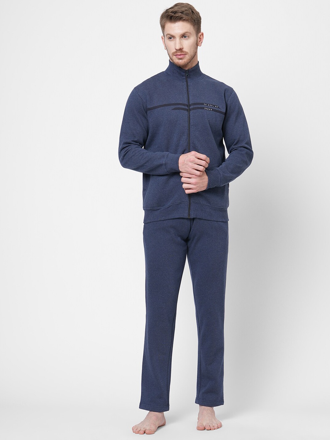 

Sweet Dreams Men Printed Night suit, Navy blue