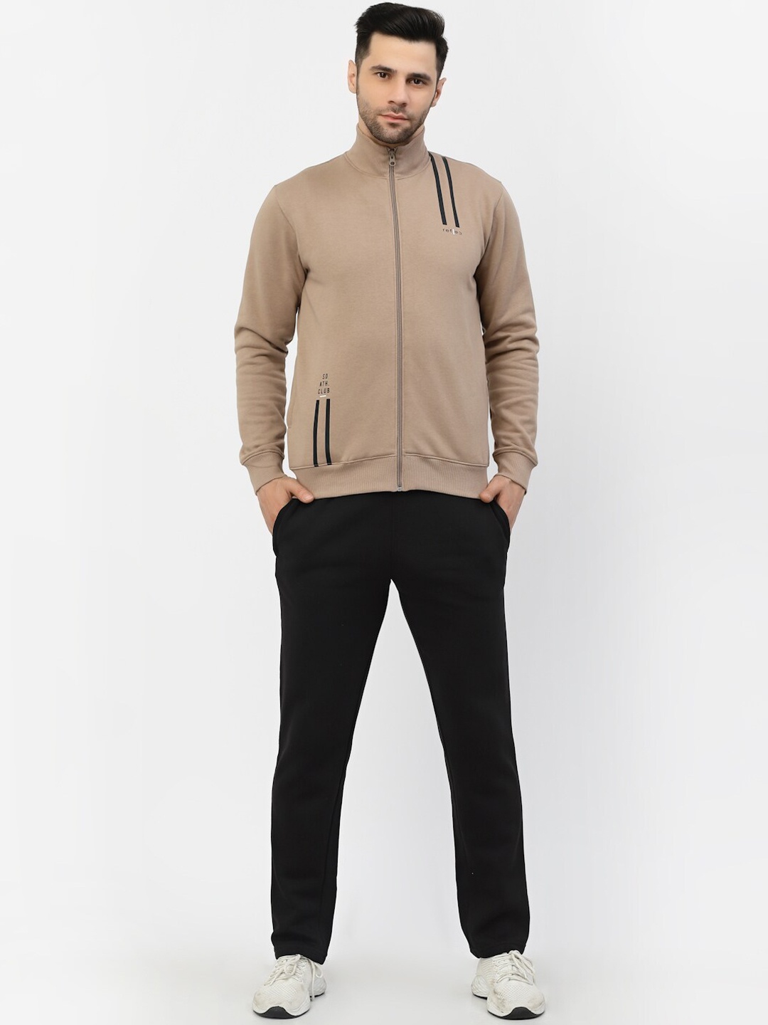 

Sweet Dreams Men Brown & Black Fleece Tracksuits