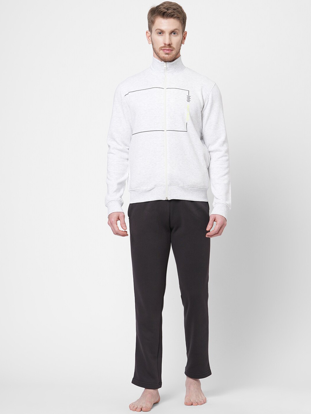 

Sweet Dreams Men White & Black Fleece Tracksuit
