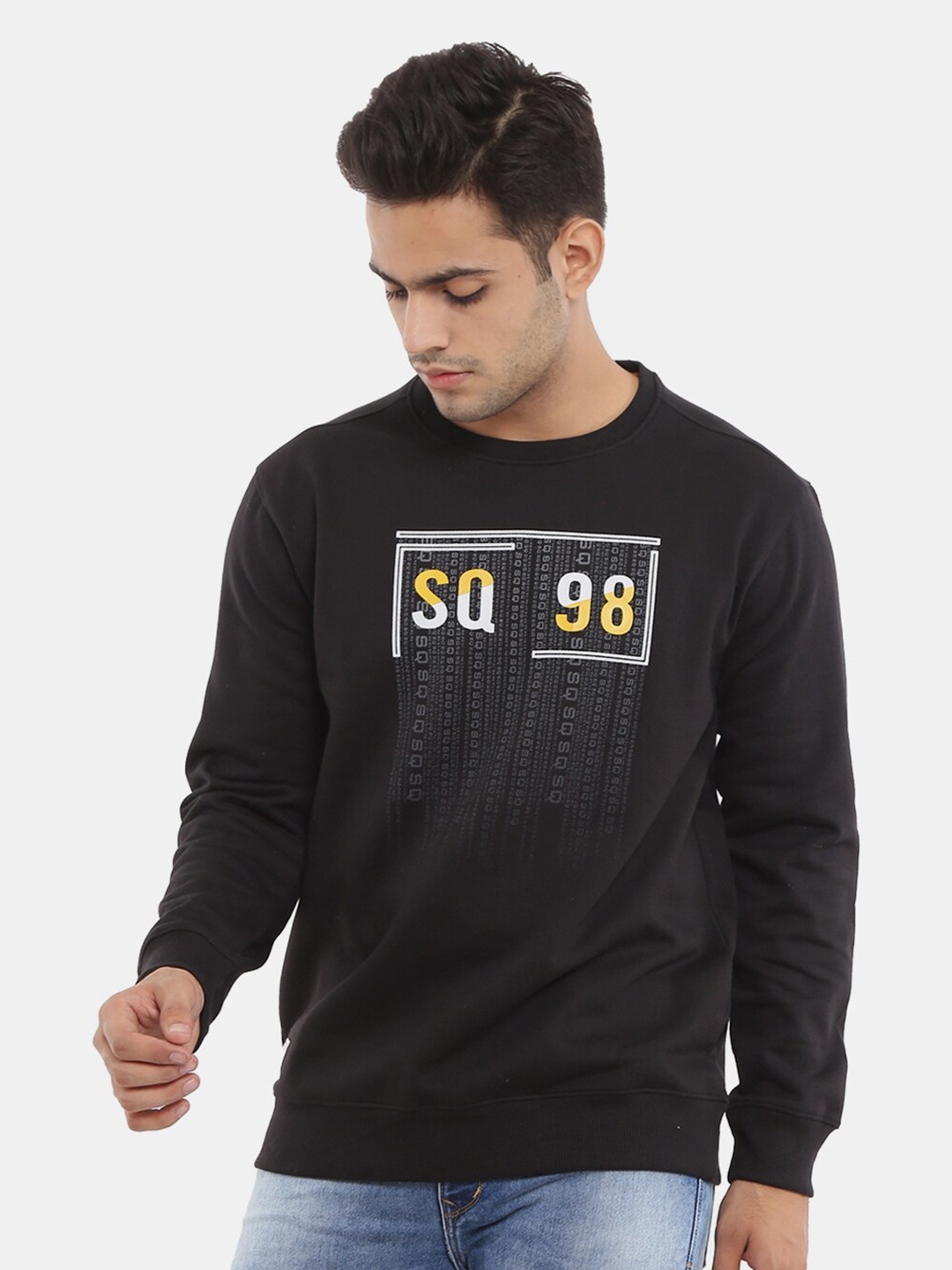 

V-Mart Men Olive Green Printed Cotton Sweatshirt