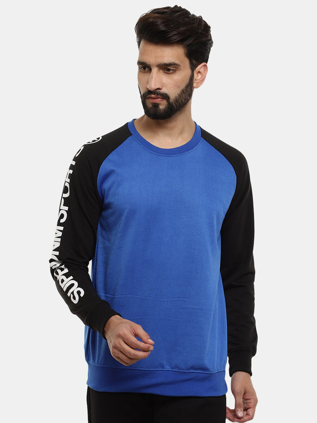 

V-Mart Round Neck Cotton Sweatshirt, Blue