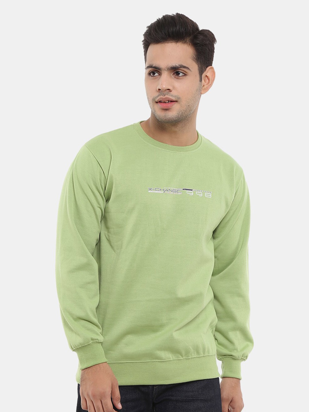 

V-Mart Men Green Cotton Sweatshirt