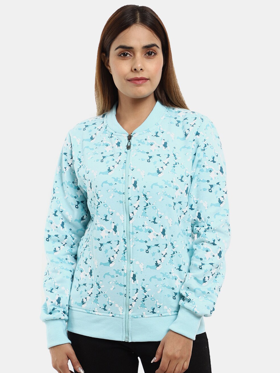 

V-Mart Women Blue Printed Cotton Sweatshirt