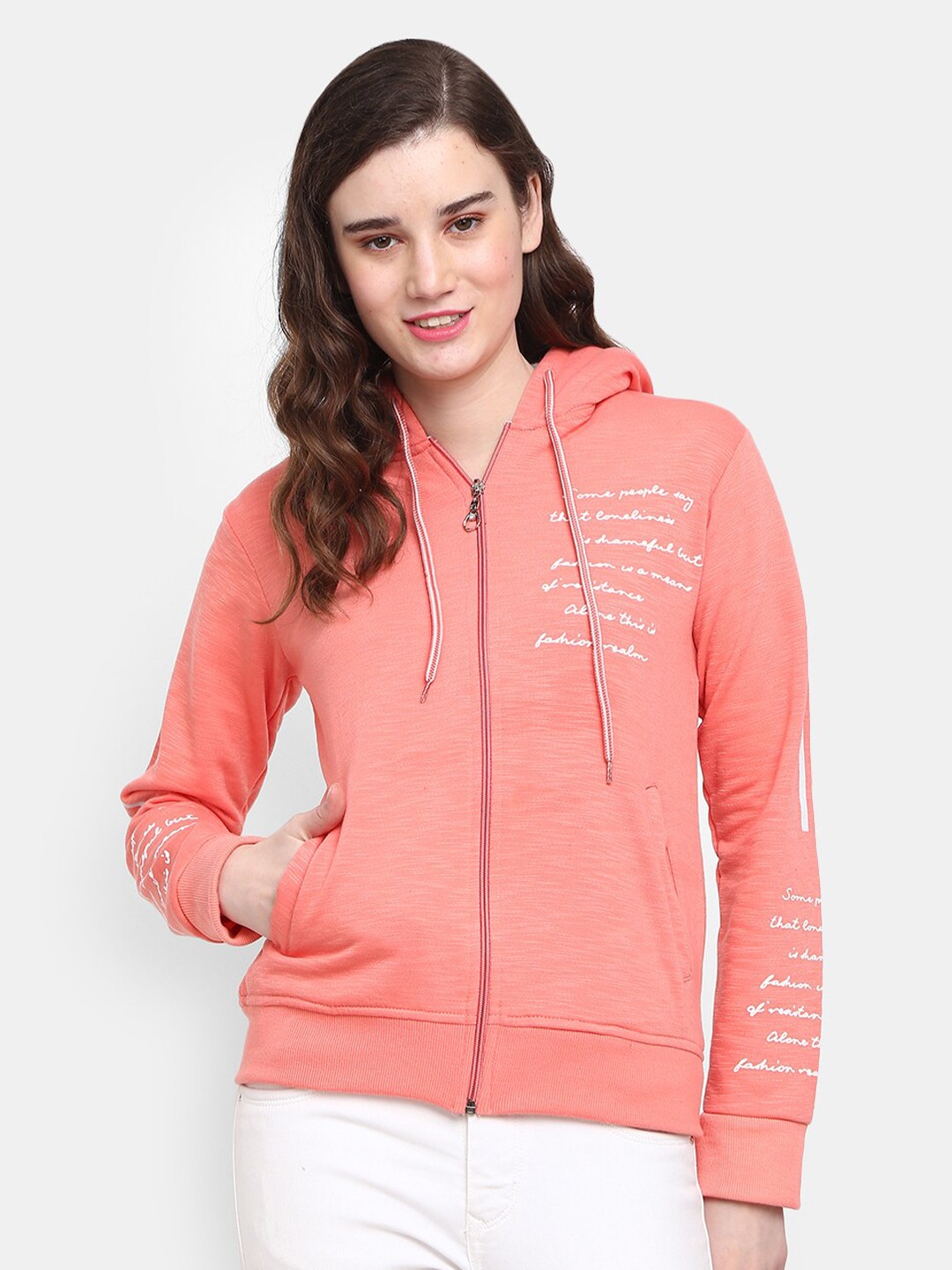 

V-Mart Women Multicoloured Printed Hooded Cotton Sweatshirt, Multi