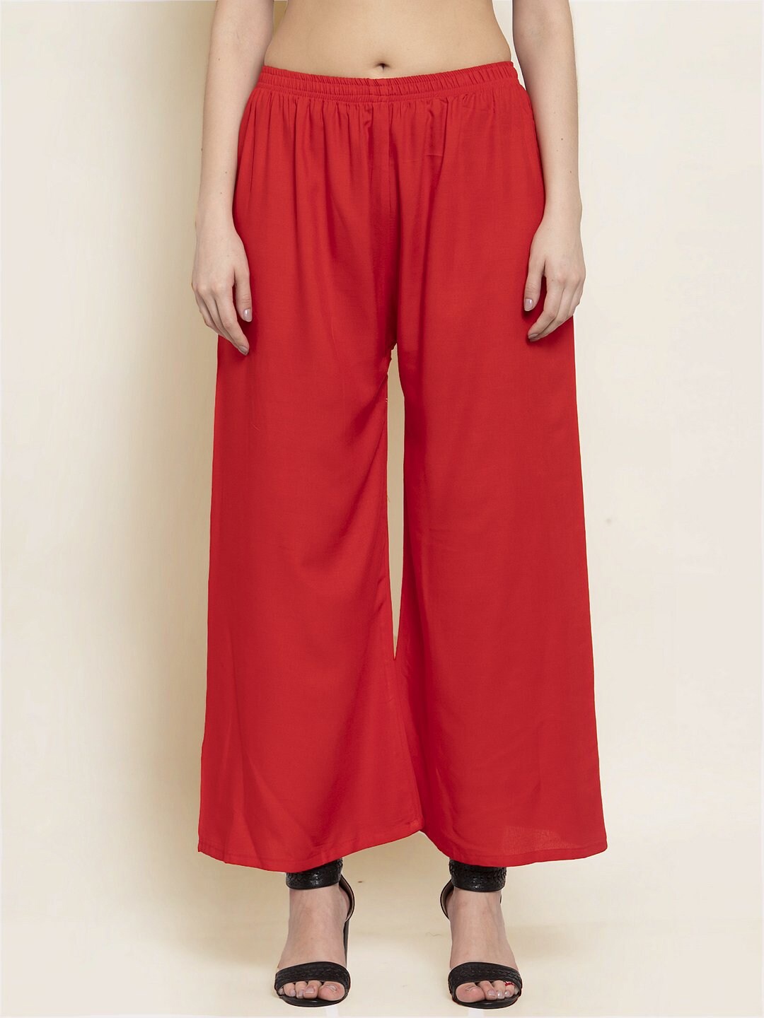 

borse lele Women Red Solid Chambray Palazzos