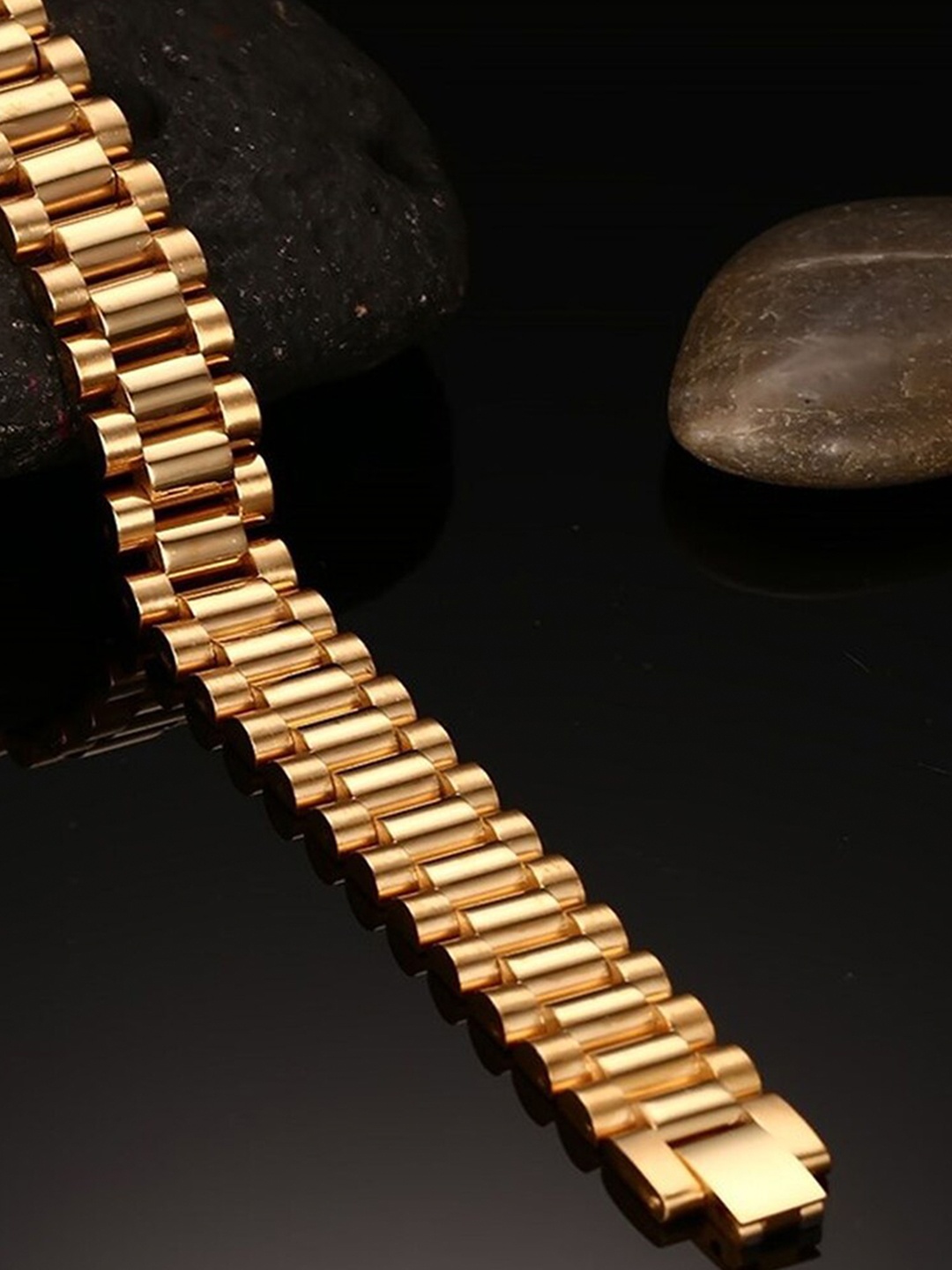 

ZIVOM Men Gold-Toned Gold-Plated Link Bracelet