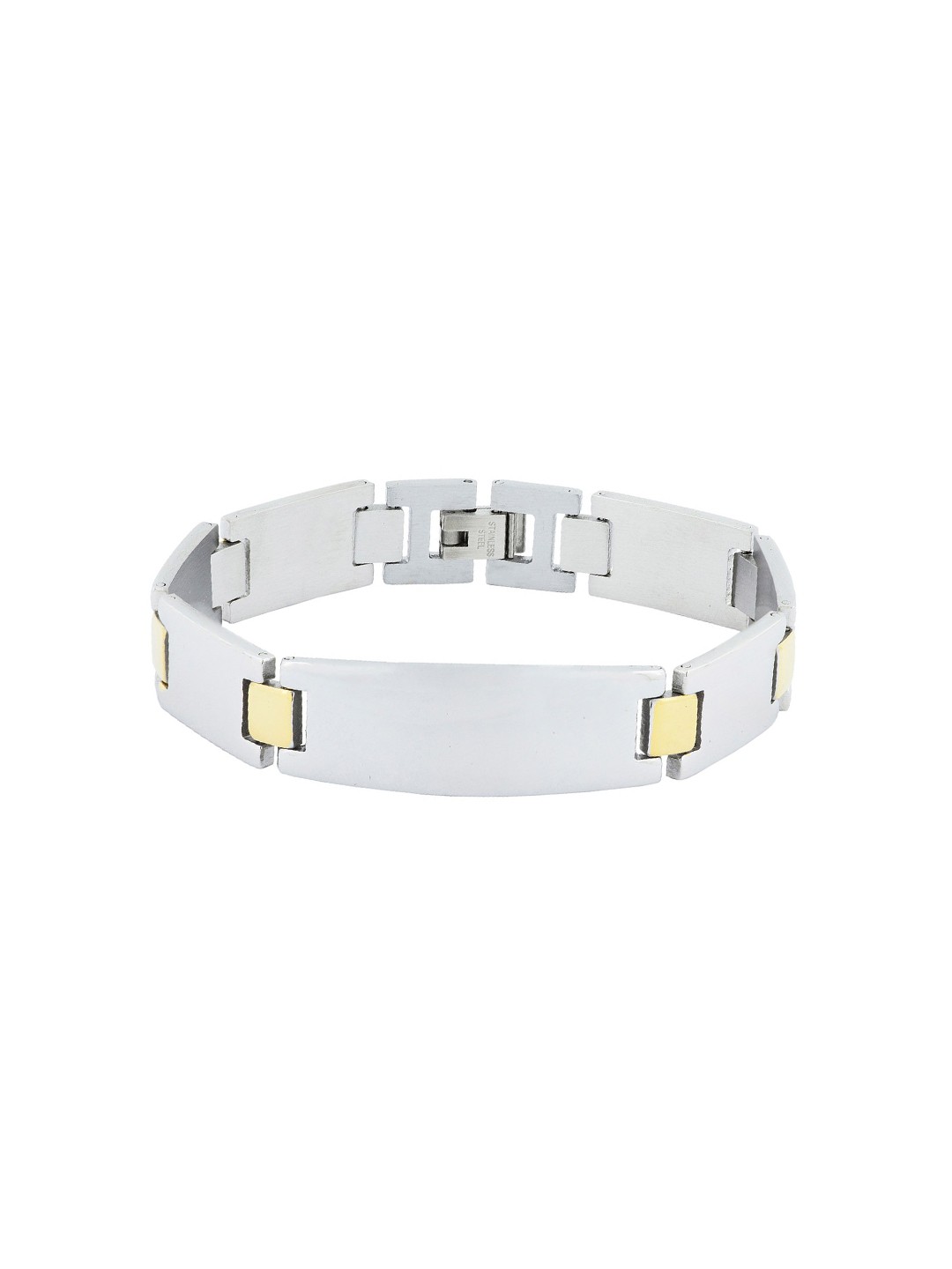 

ZIVOM Men Silver-Toned & Gold-Toned Silver-Plated Link Bracelet